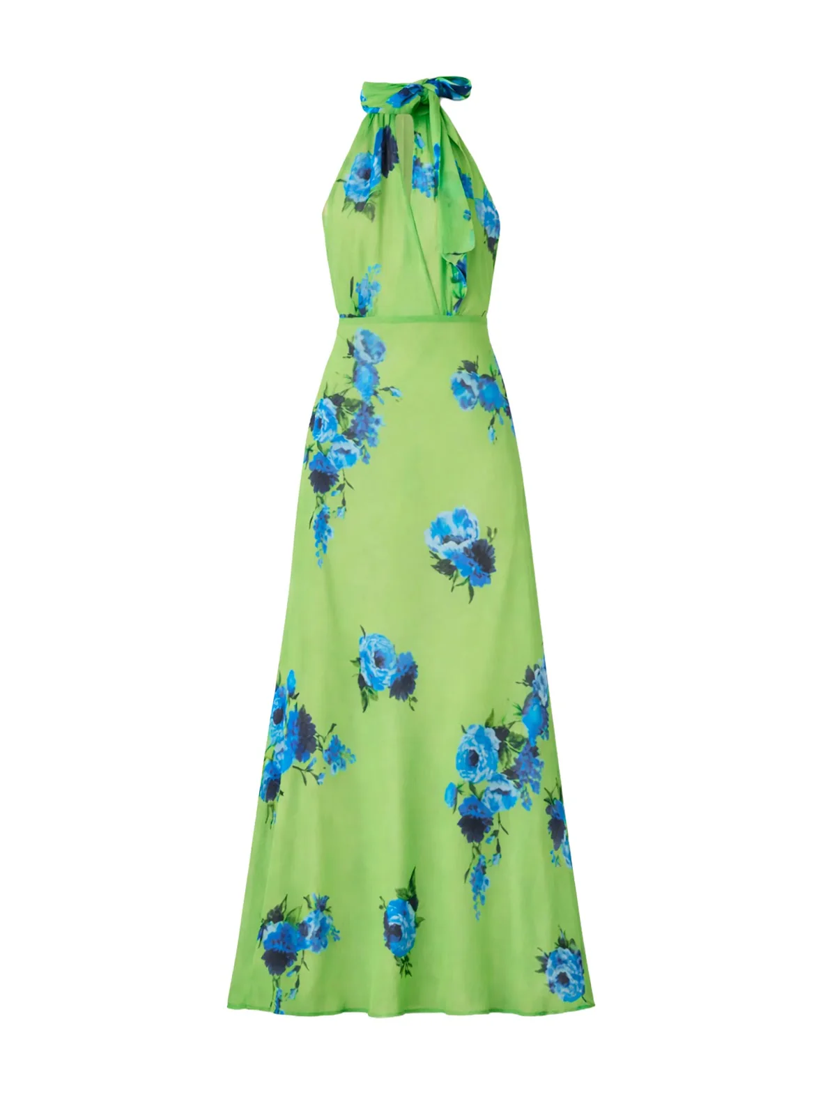 Athena Green Floral-Print Tie-Detail Dress - Image 4