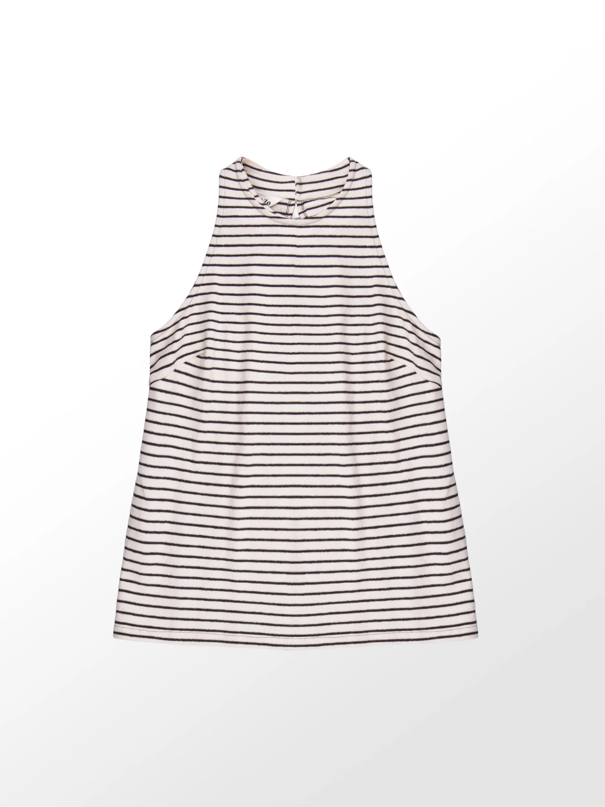 Black and White Stripe Cotton-Jersey Halter Top - Image 5
