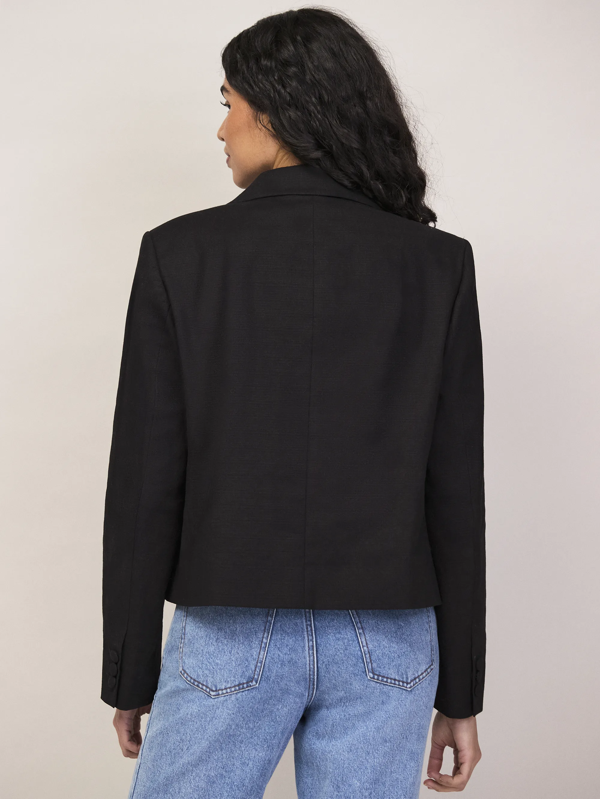 Black Cropped Blazer - Image 6