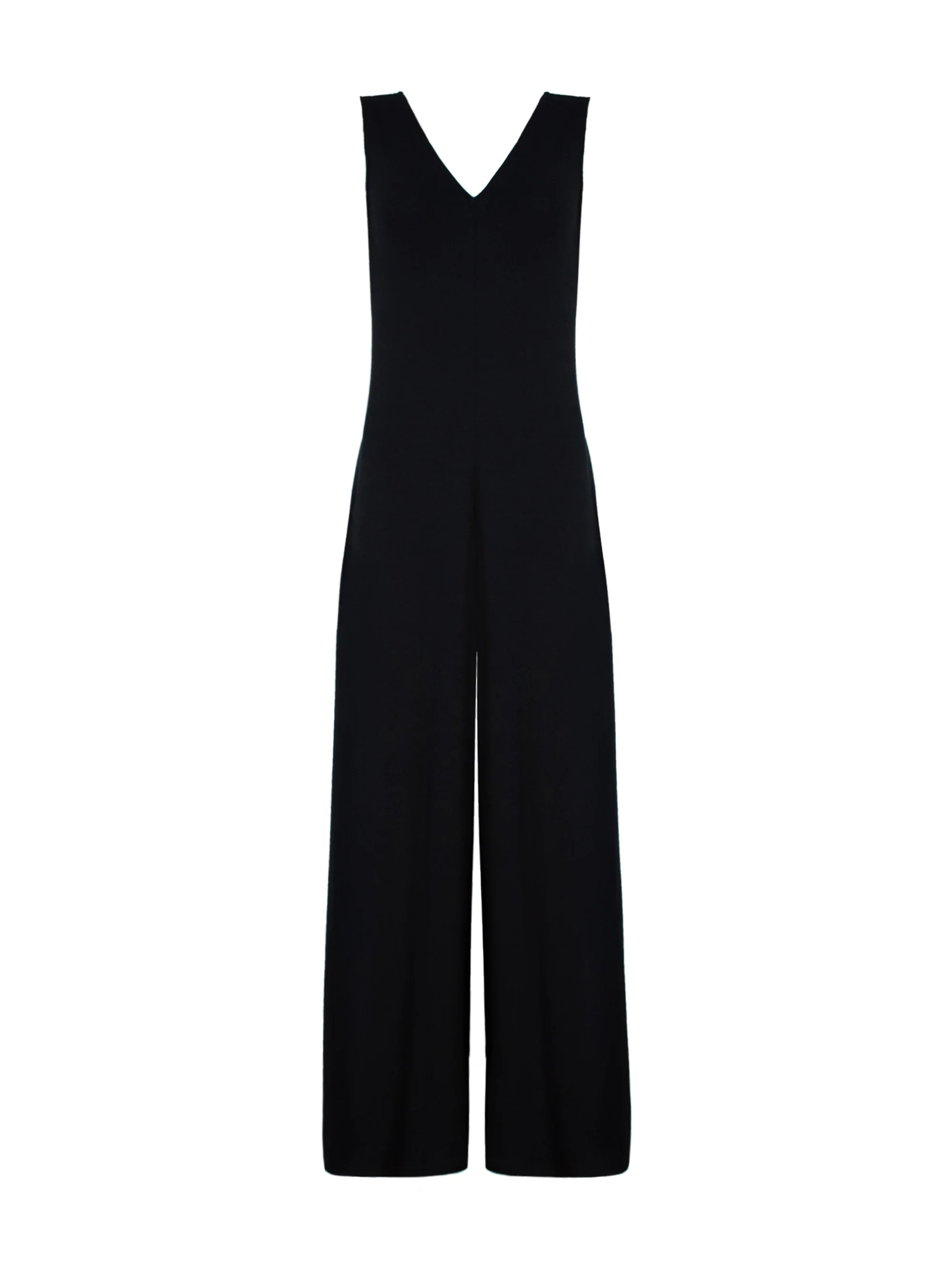 Black Jersey V Neck Jumpsuit - Image 5