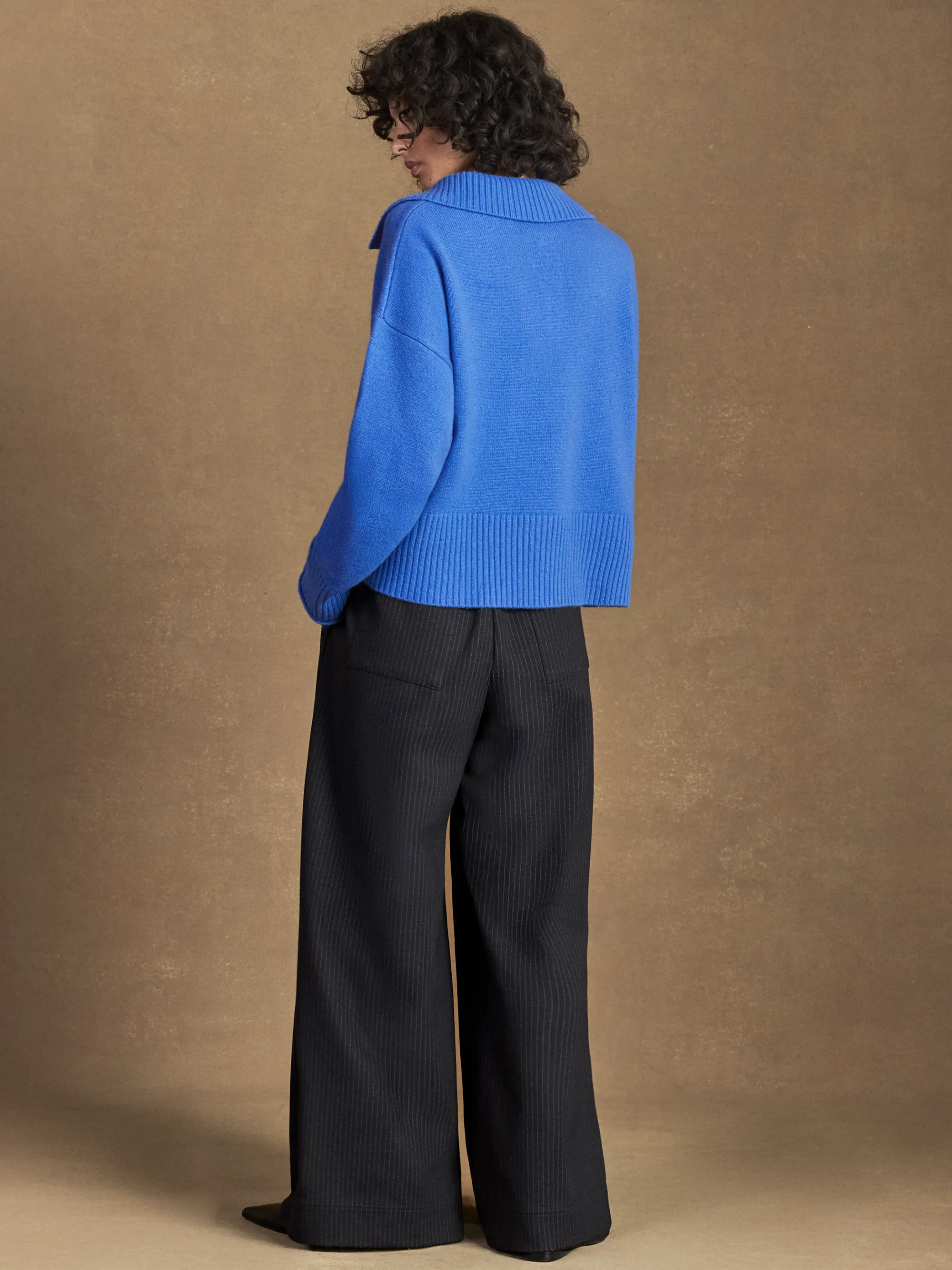 Cobalt Collar Jumper With Cashmere - Image 6