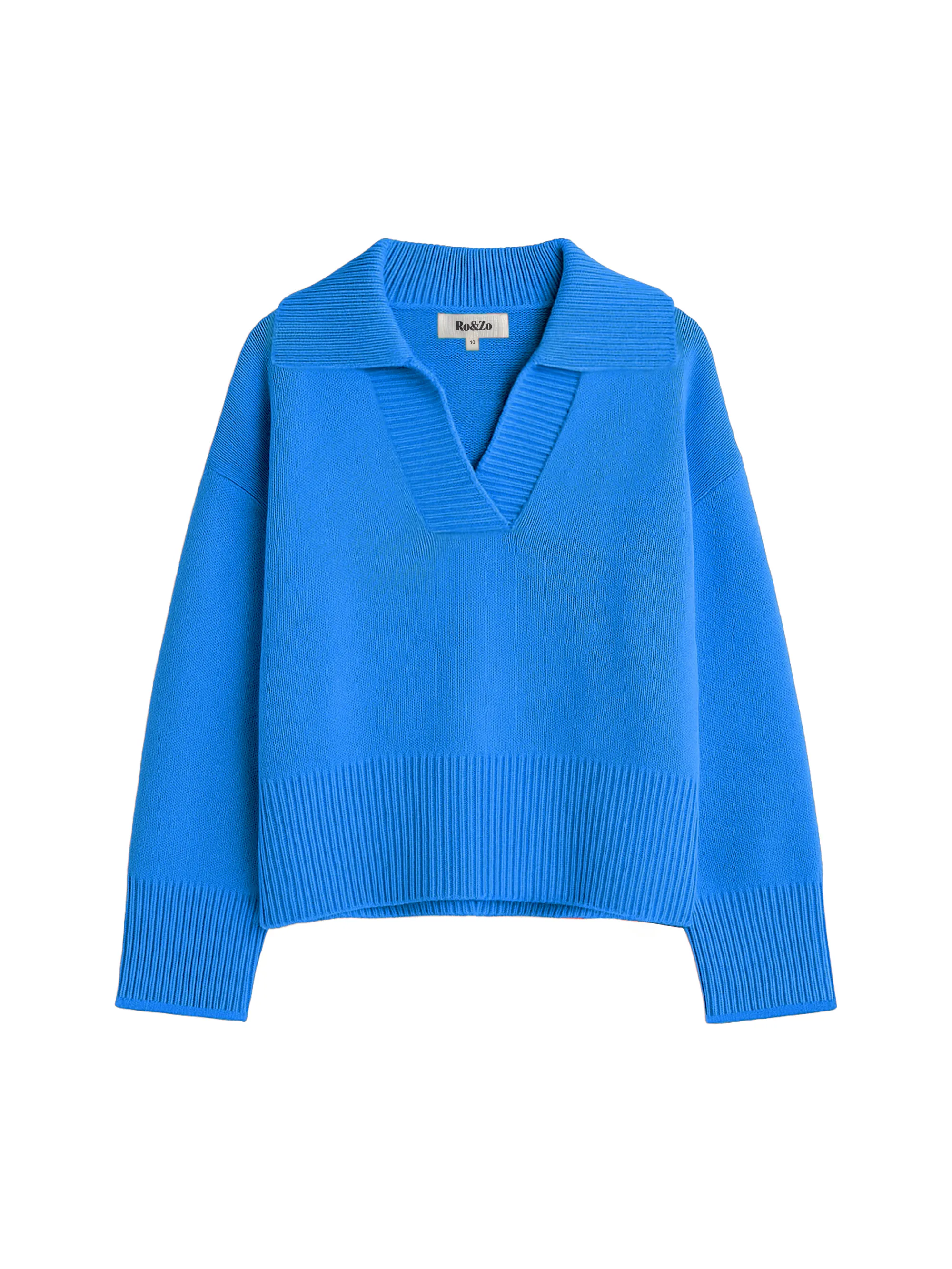 Cobalt Collar Jumper With Cashmere - Image 7