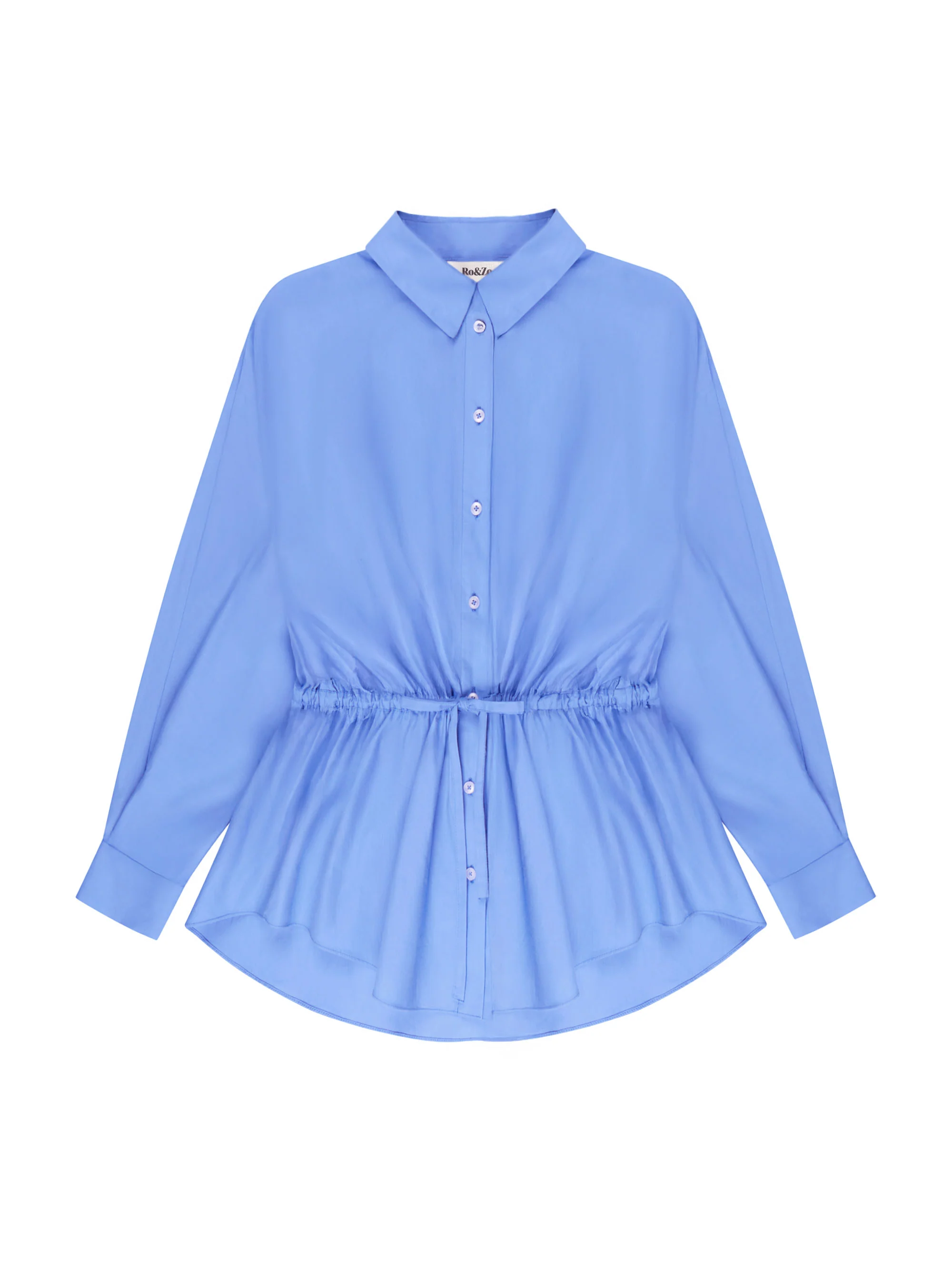 Blue Gathered Waist Shirt - Image 7