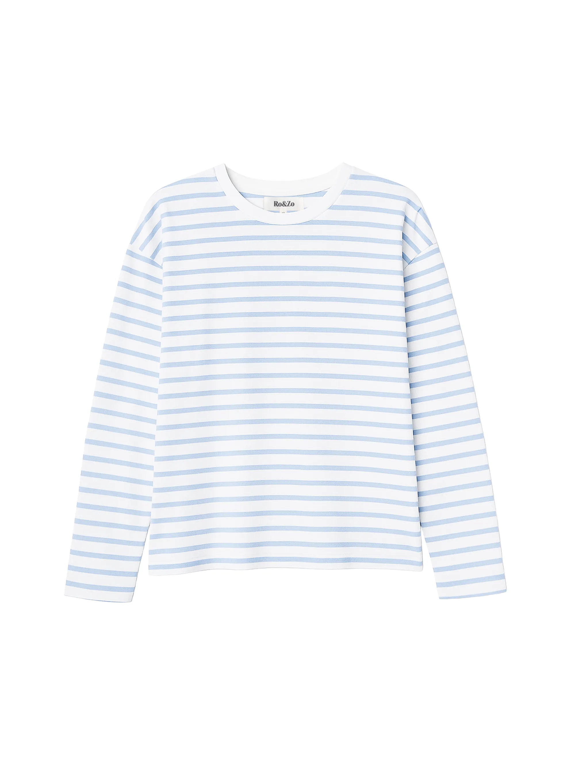 Blue Stripe Long-Sleeved Organic Cotton T-Shirt - Image 5