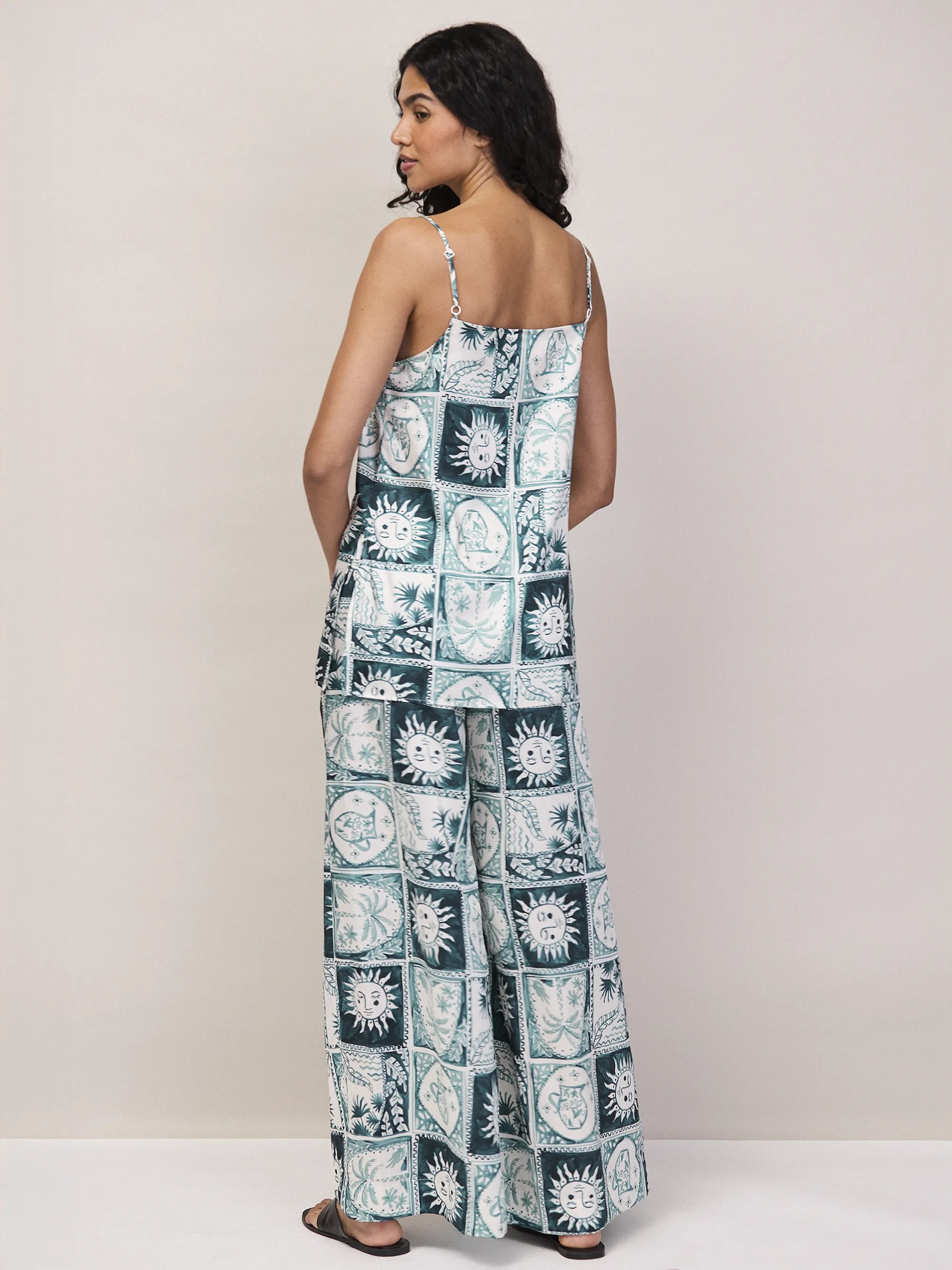 Petite Blue Zodiac Print Long Line Cami - Image 4
