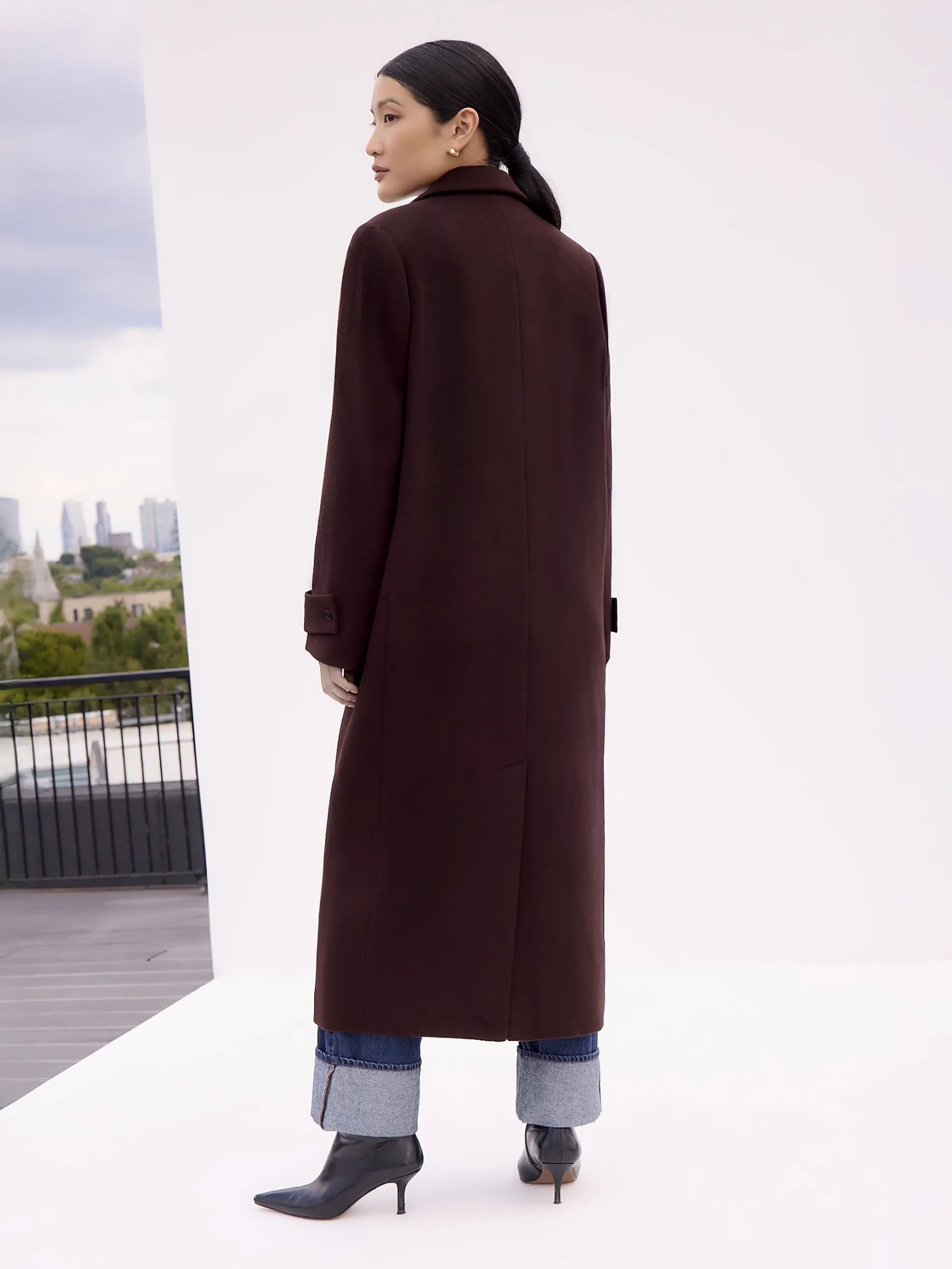 Bitter Chocolate Oversized Wool-Blend Coat - Image 5