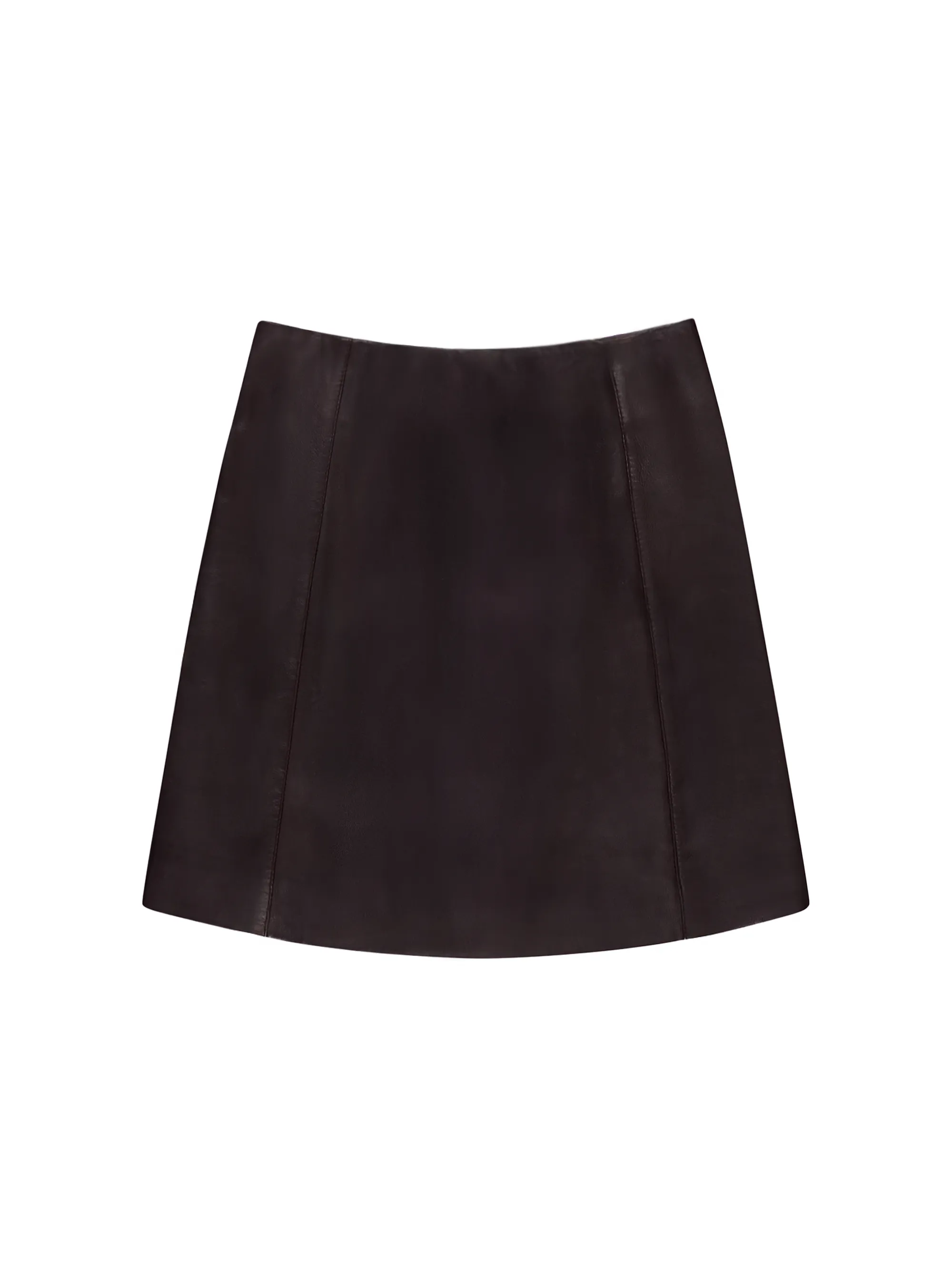 Chocolate Brown Leather Mini Skirt - Image 5
