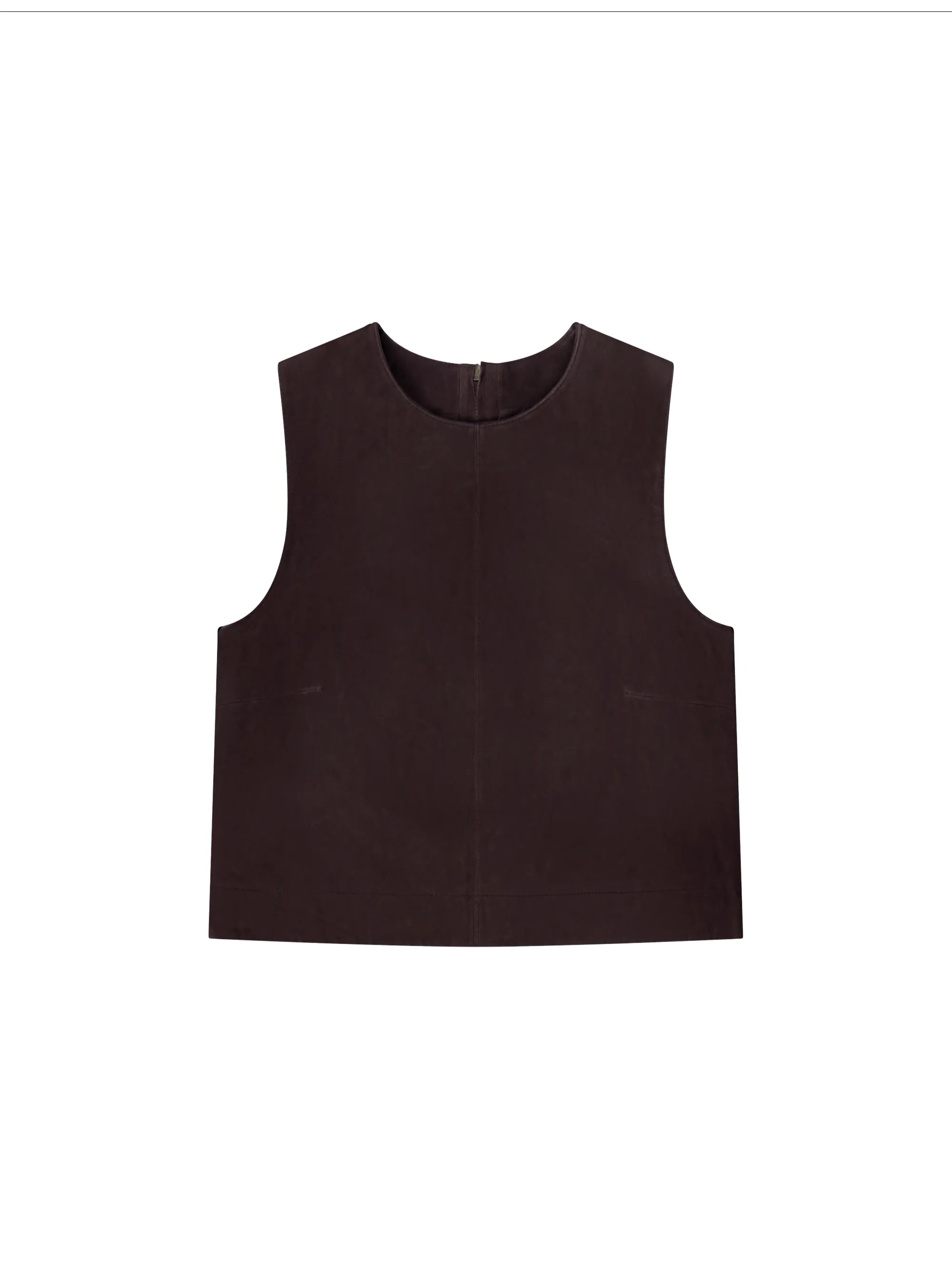 Chocolate Brown Suede Shell Top - Image 5
