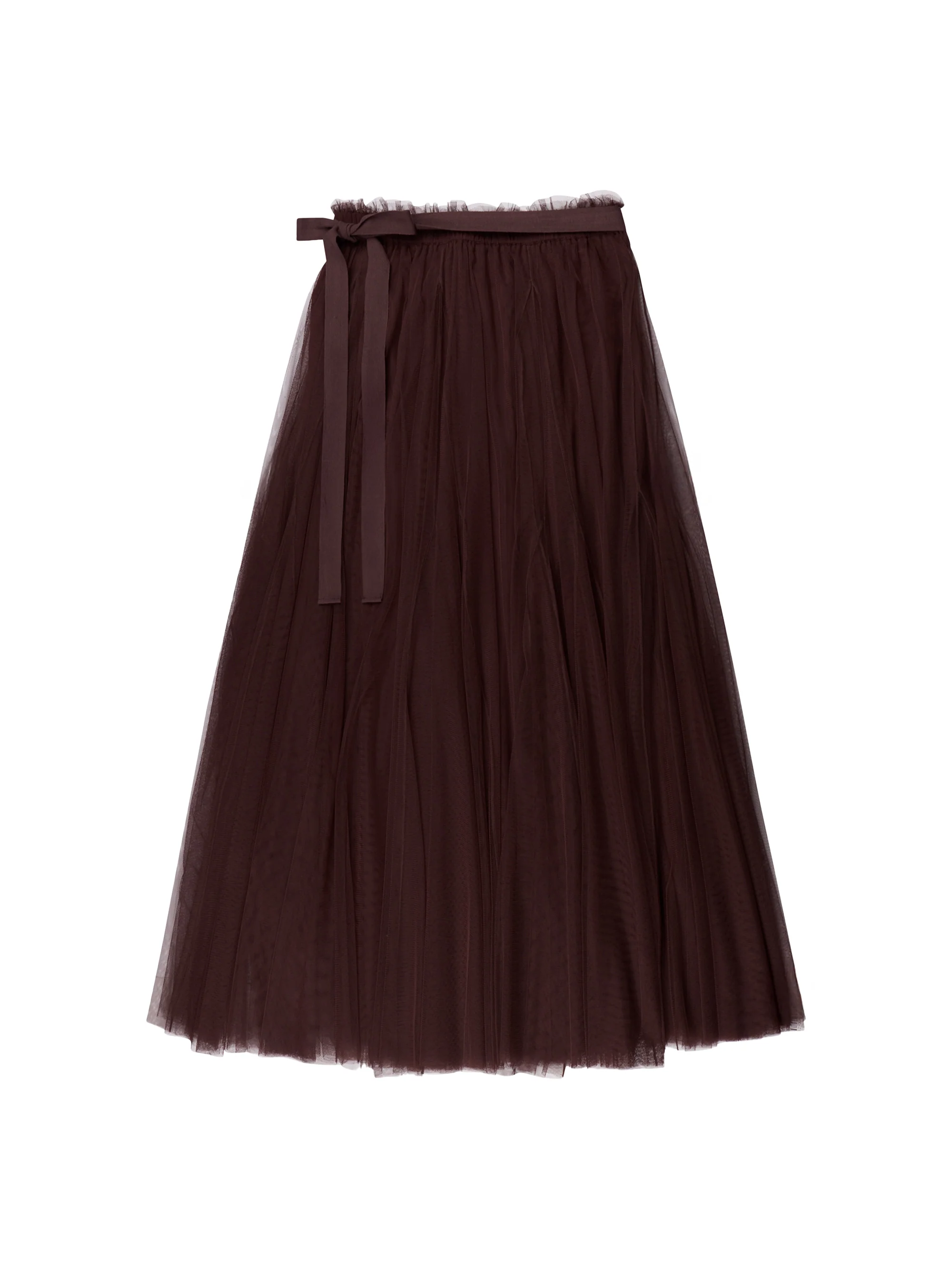 Chocolate Tulle Maxi Skirt - Image 4