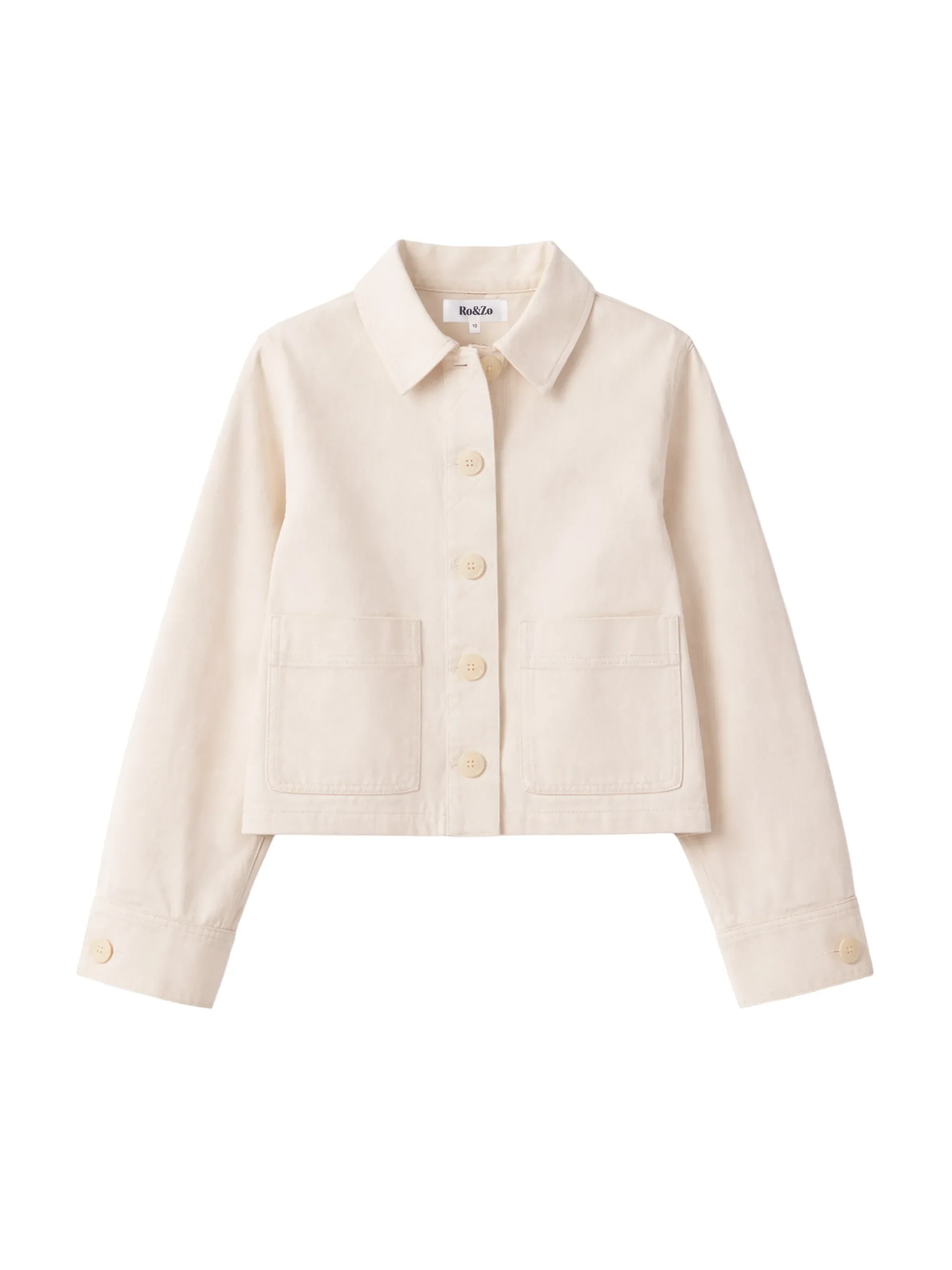 Ecru Cotton Twill Denim Jacket - Image 7