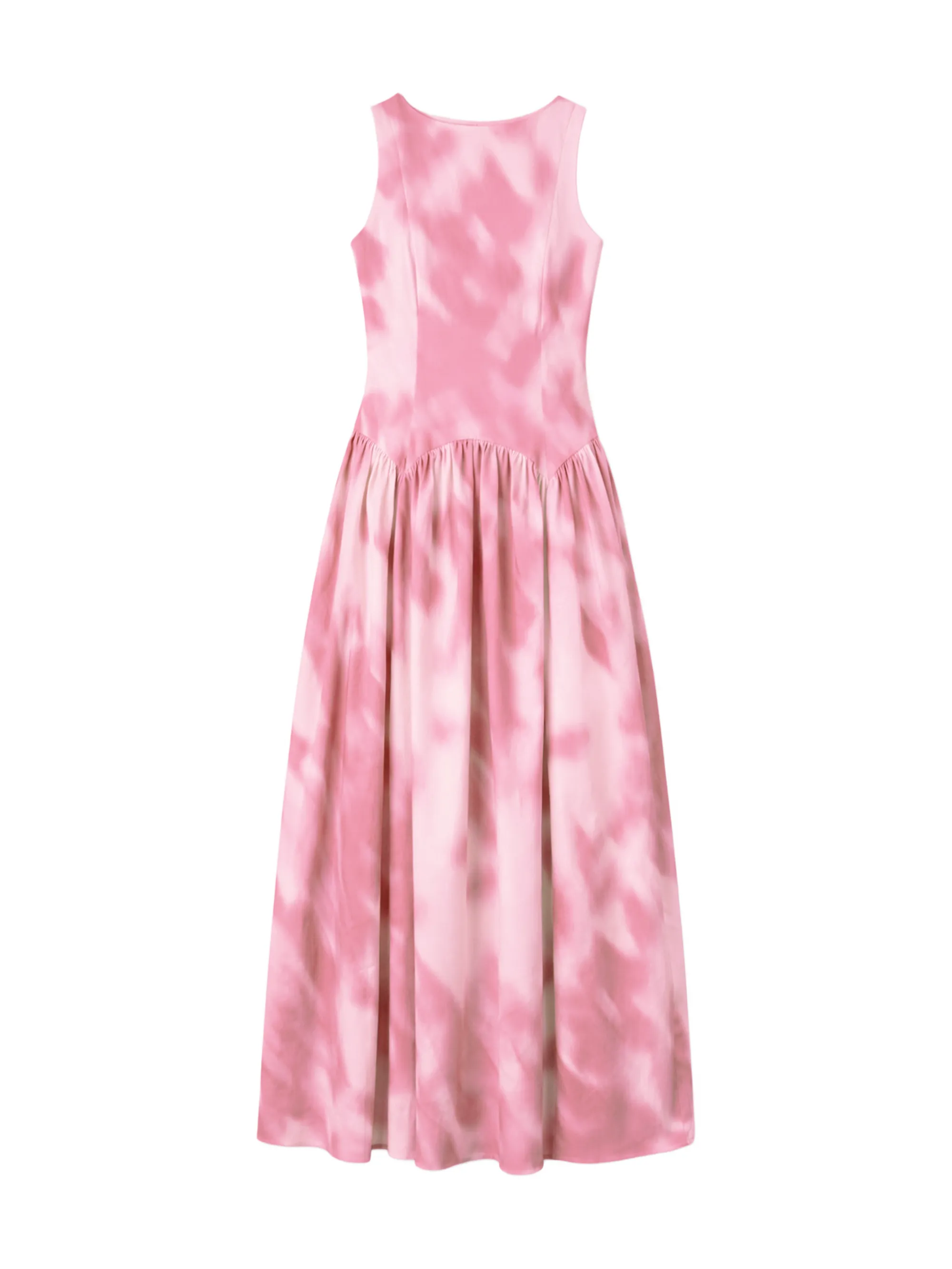 Frankie Pink Watercolour Dropped Waist Dress - Image 5