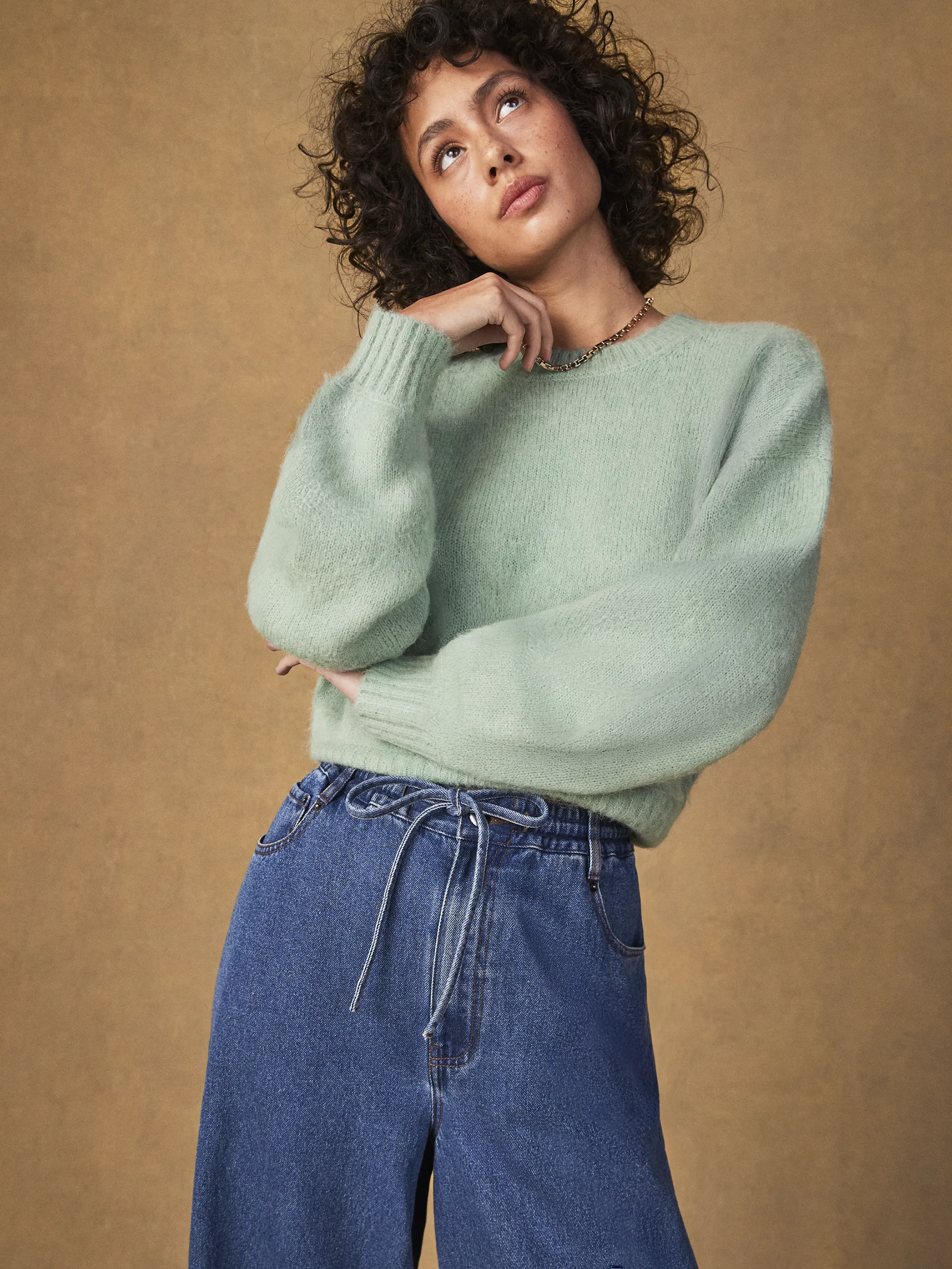 Green Cropped Jumper With Alpaca - Image 4
