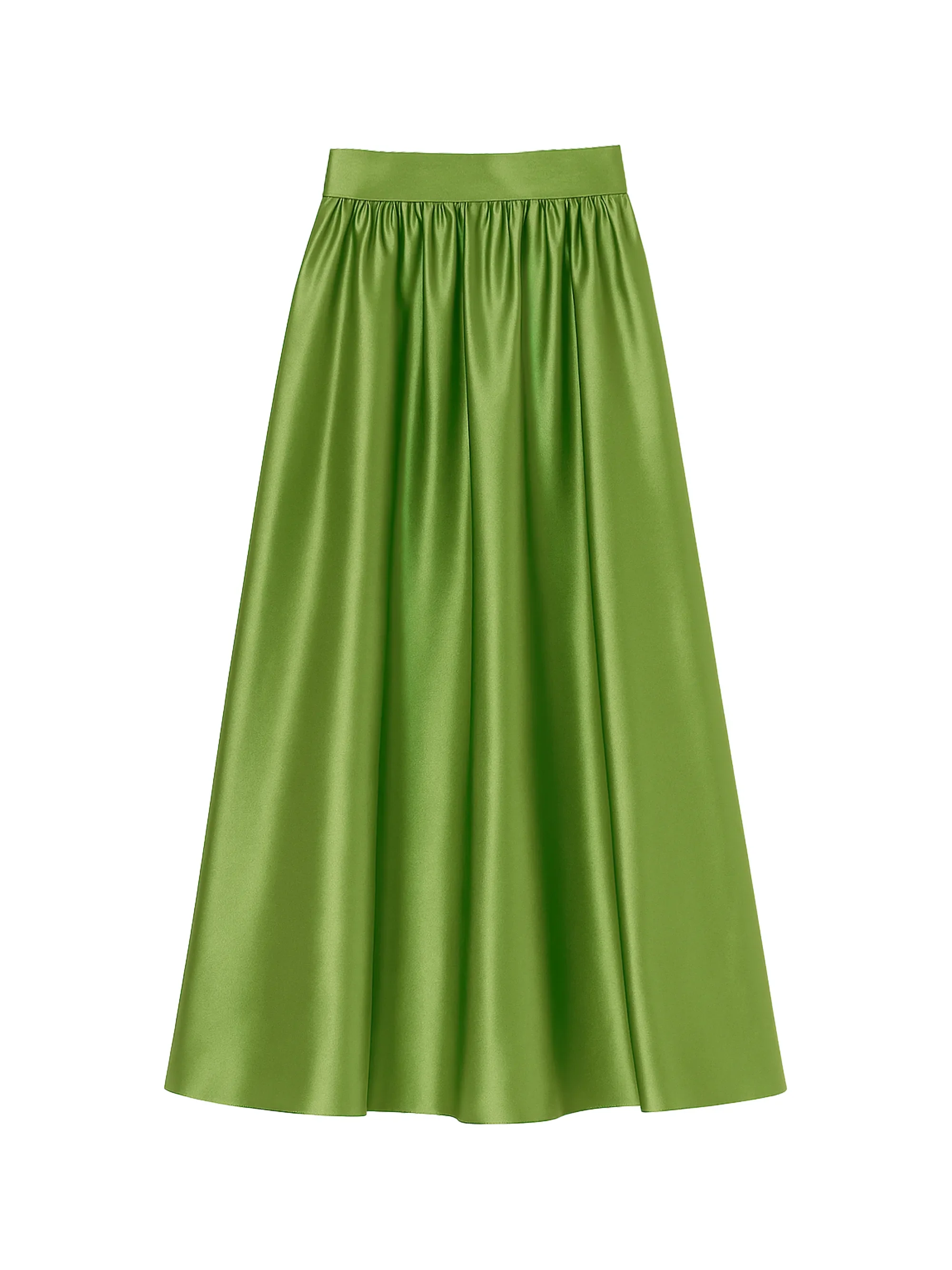 Green Satin Full Skirt - Image 3