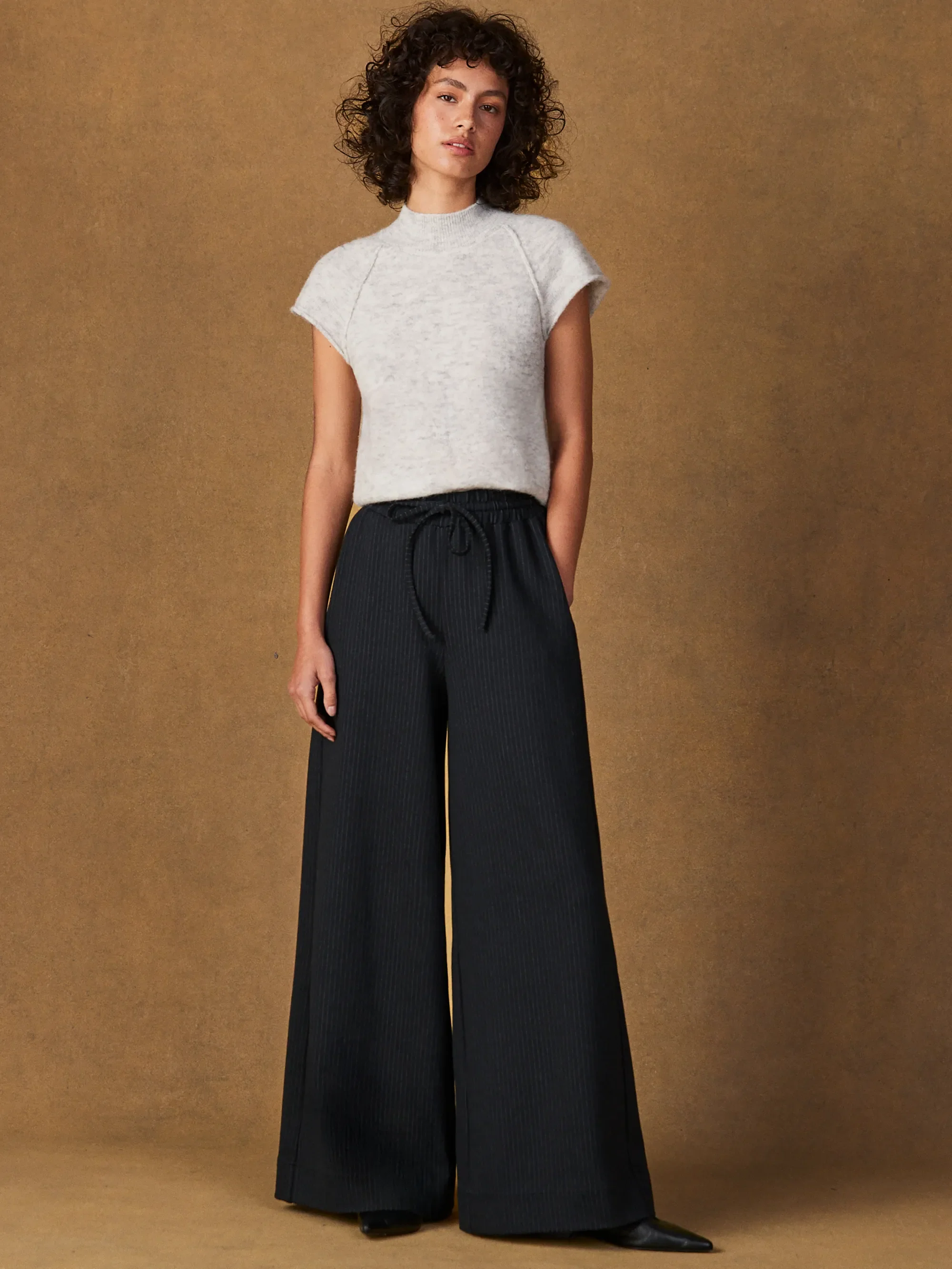 Grey Turtleneck Knit Top with Wool and Alpaca - Image 3