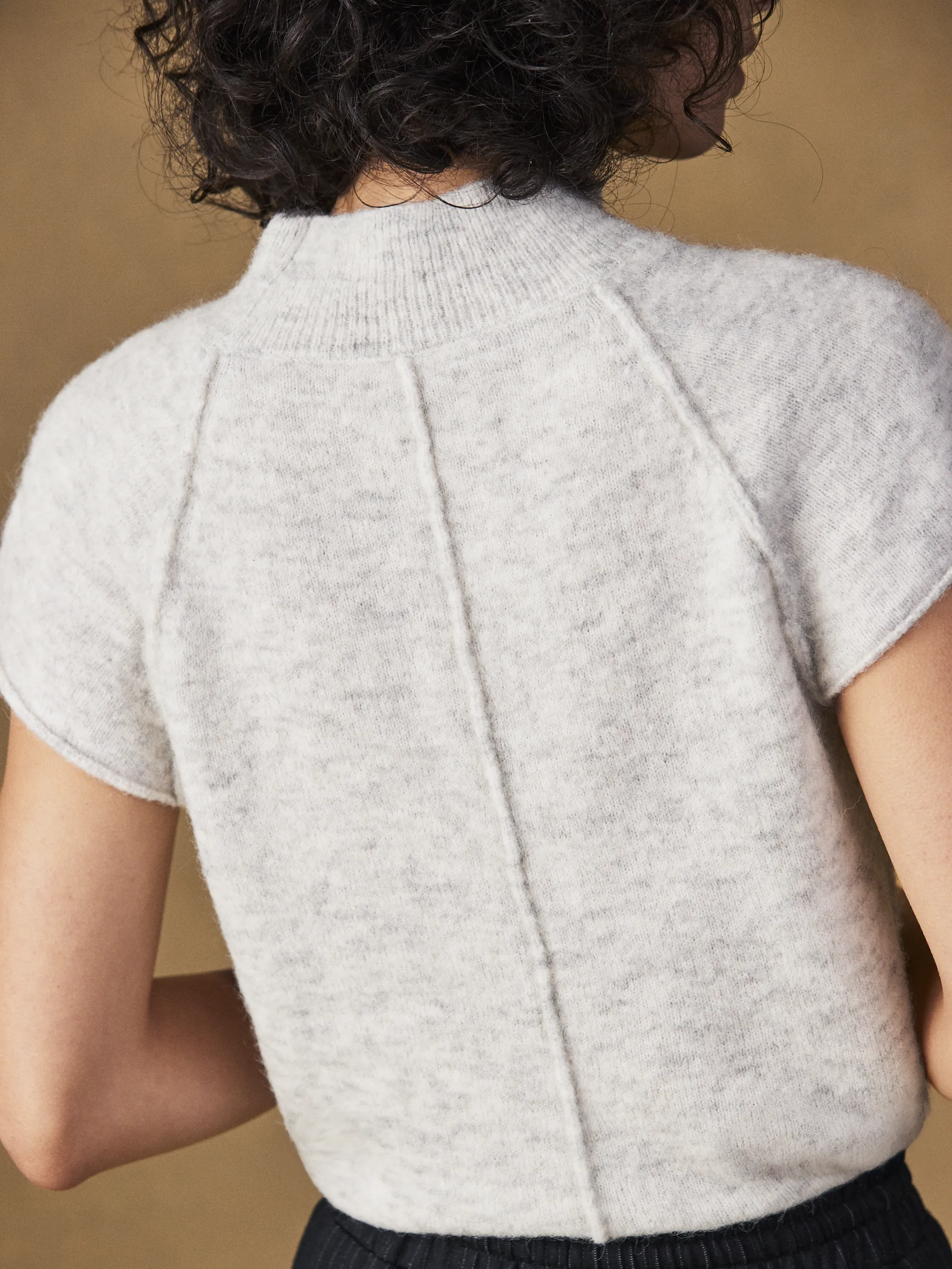 Grey Turtleneck Knit Top with Wool and Alpaca - Image 5