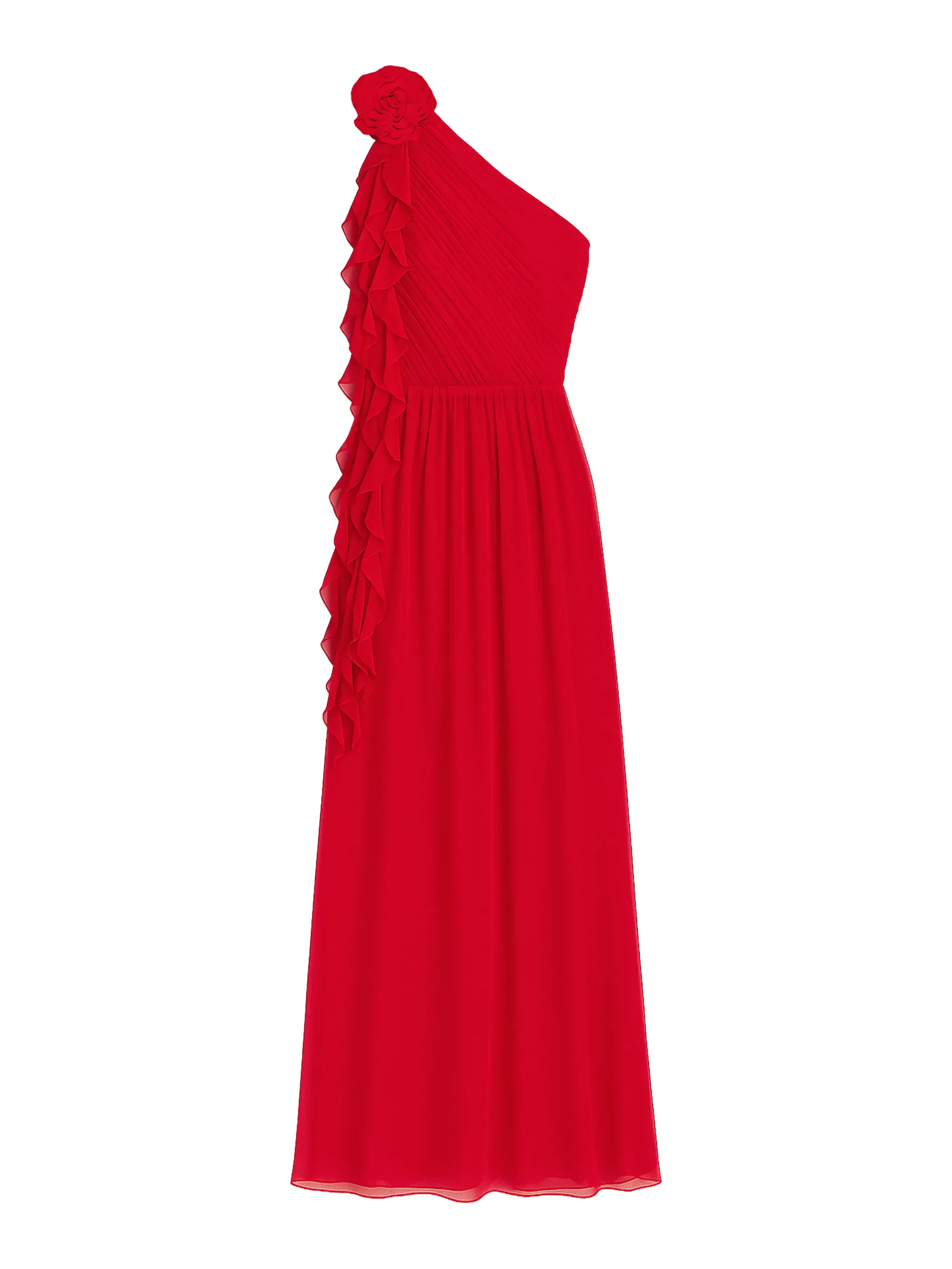 Isla Red Corsage One Shoulder Dress - Image 5