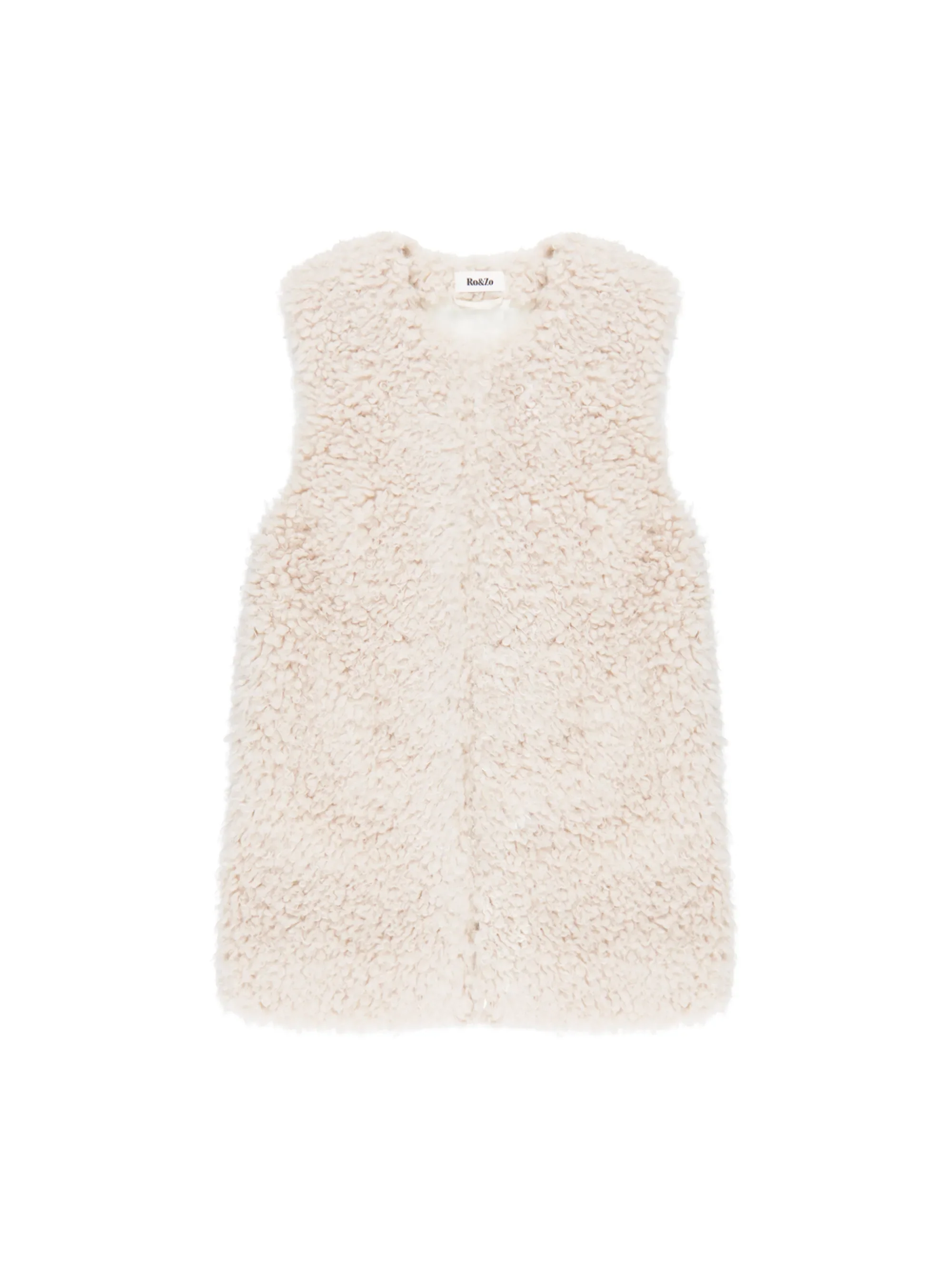 Ivory Faux Shearling Longline Gilet - Image 7