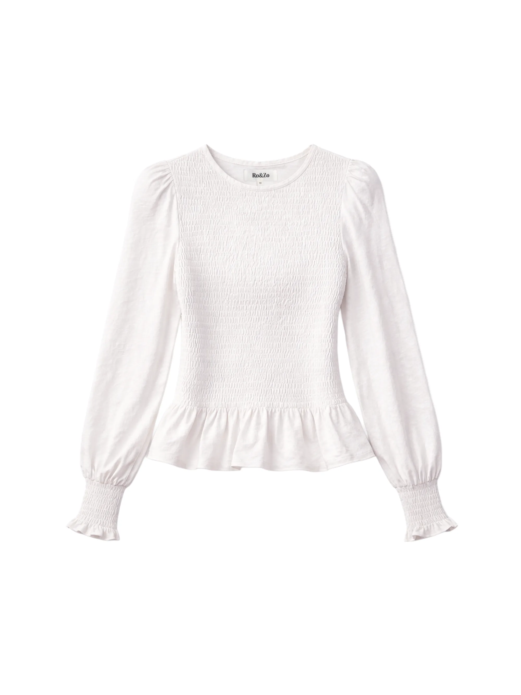 Ivory Slub Cotton Jersey Shirred Top - Image 5