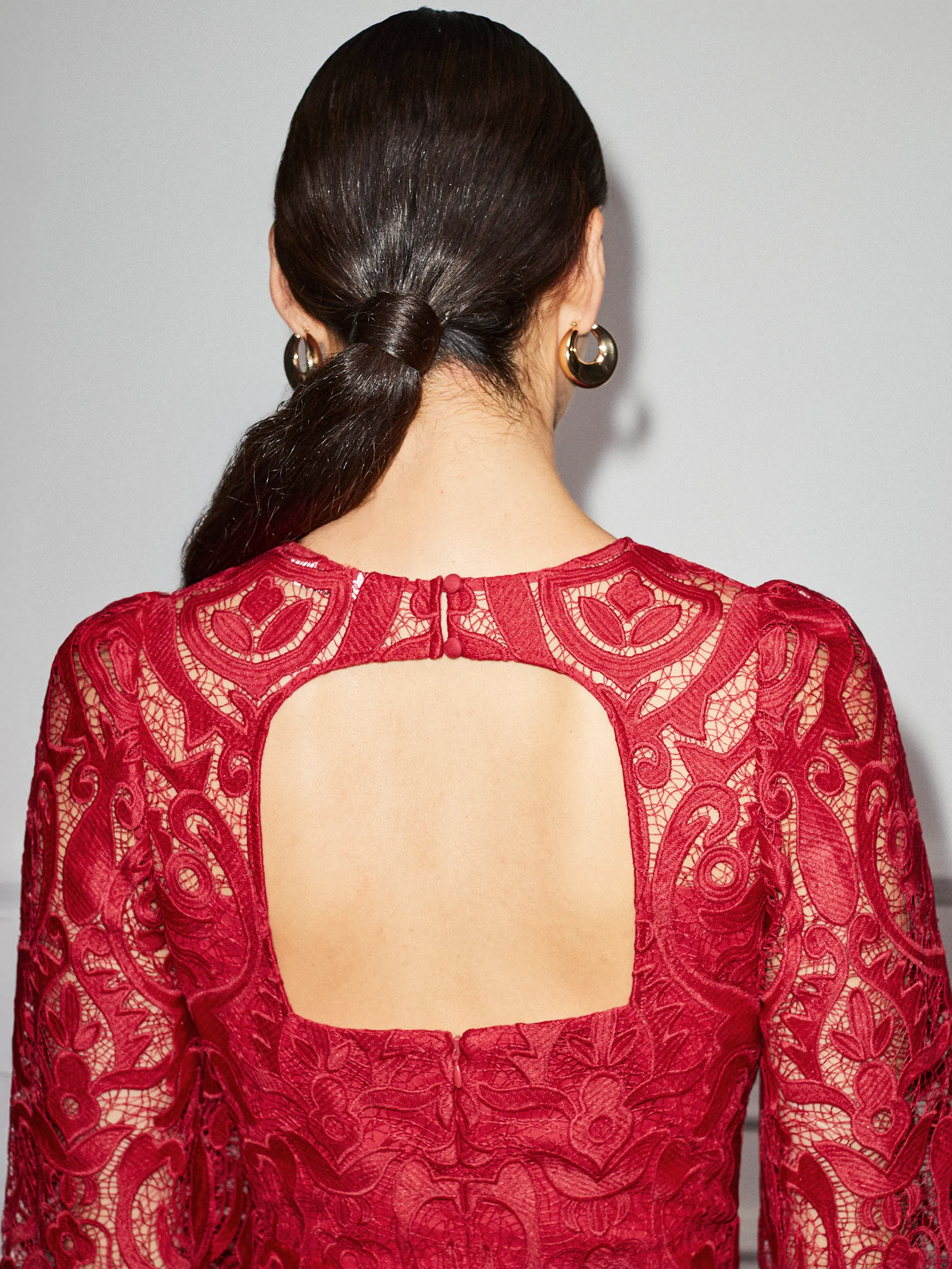 Kendall Red Lace Open Back Dress - Image 5