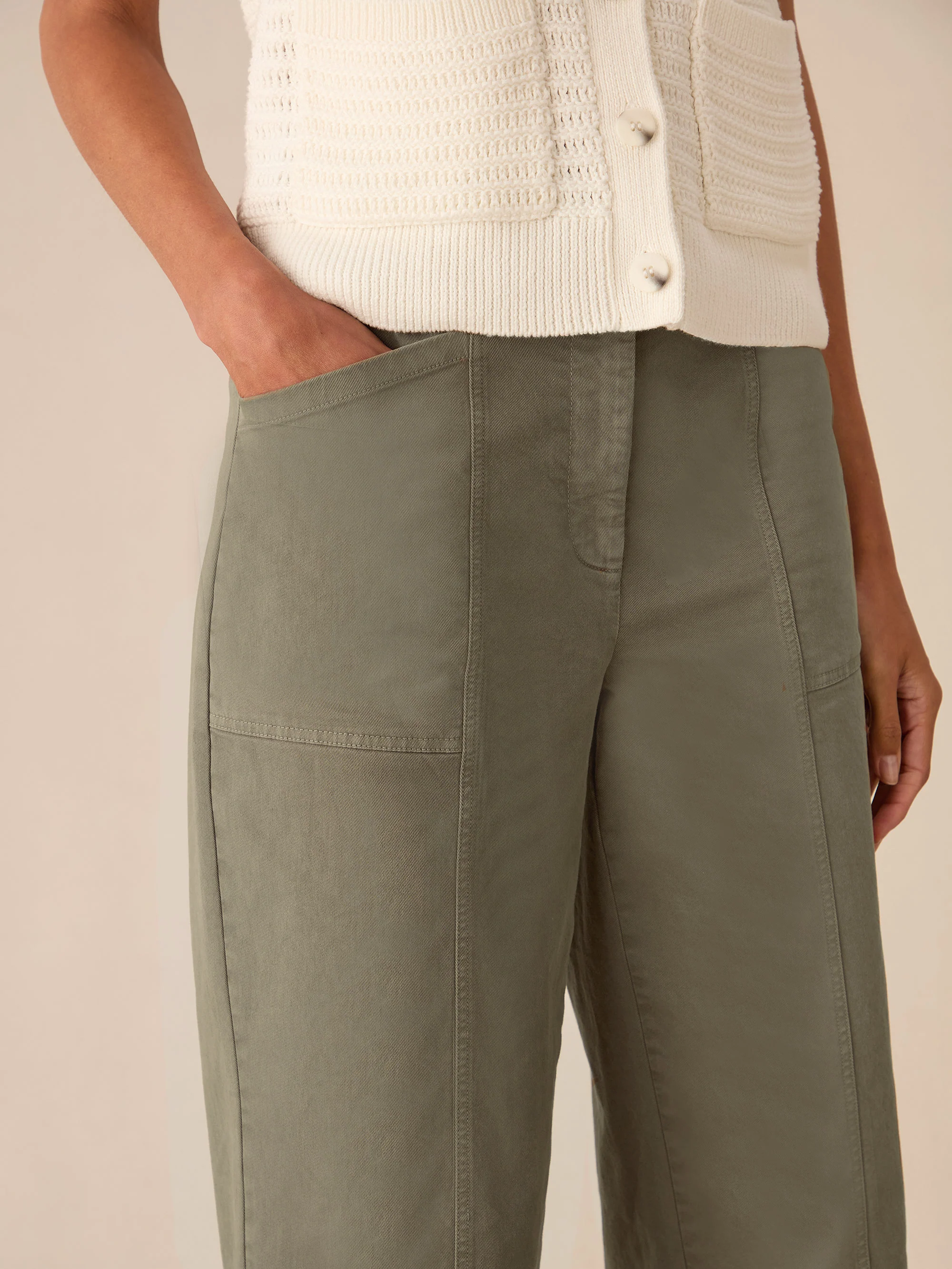 Khaki Cargo Trousers - Image 3