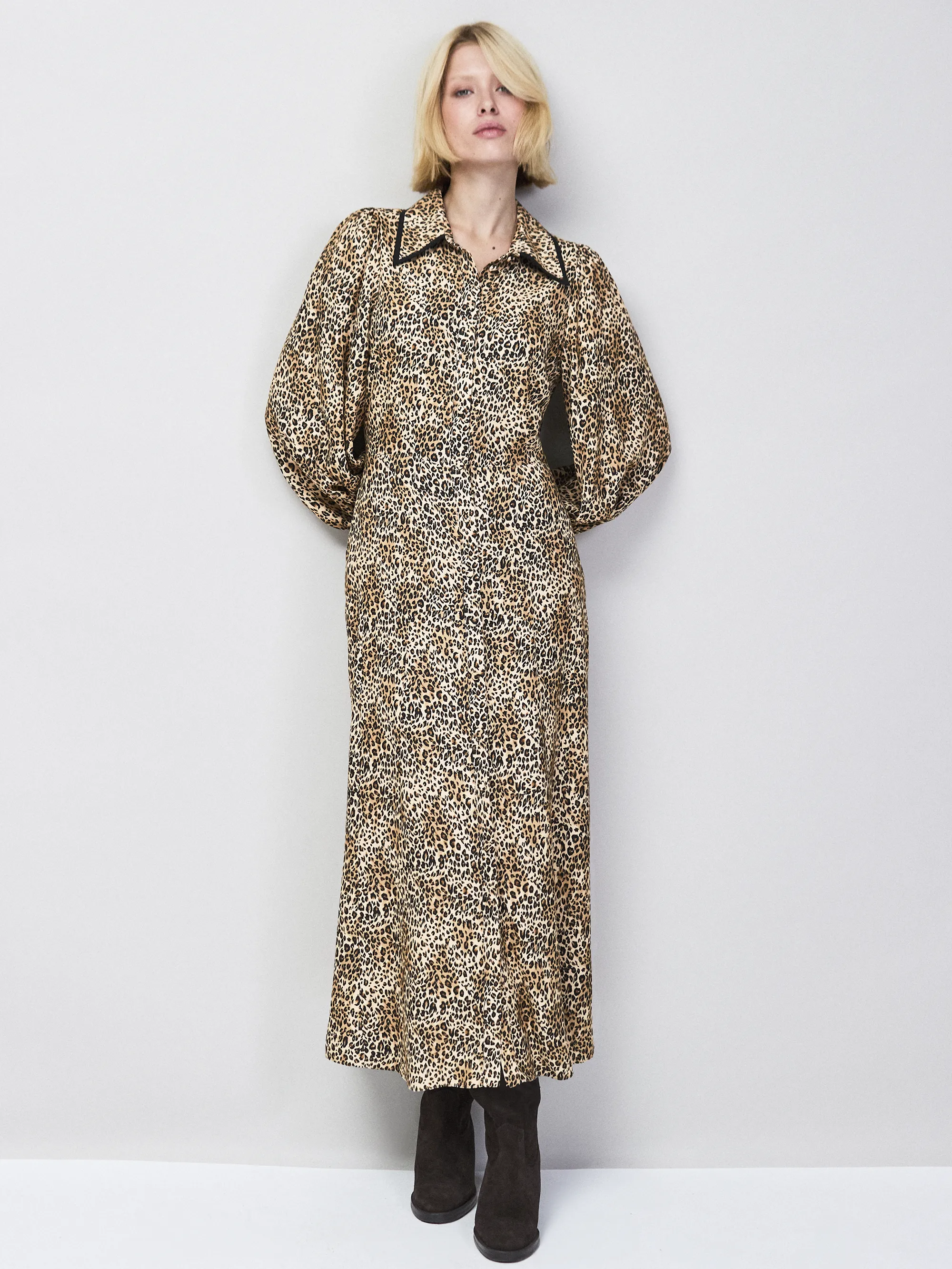Leopard-Print Shirt Dress - Image 3