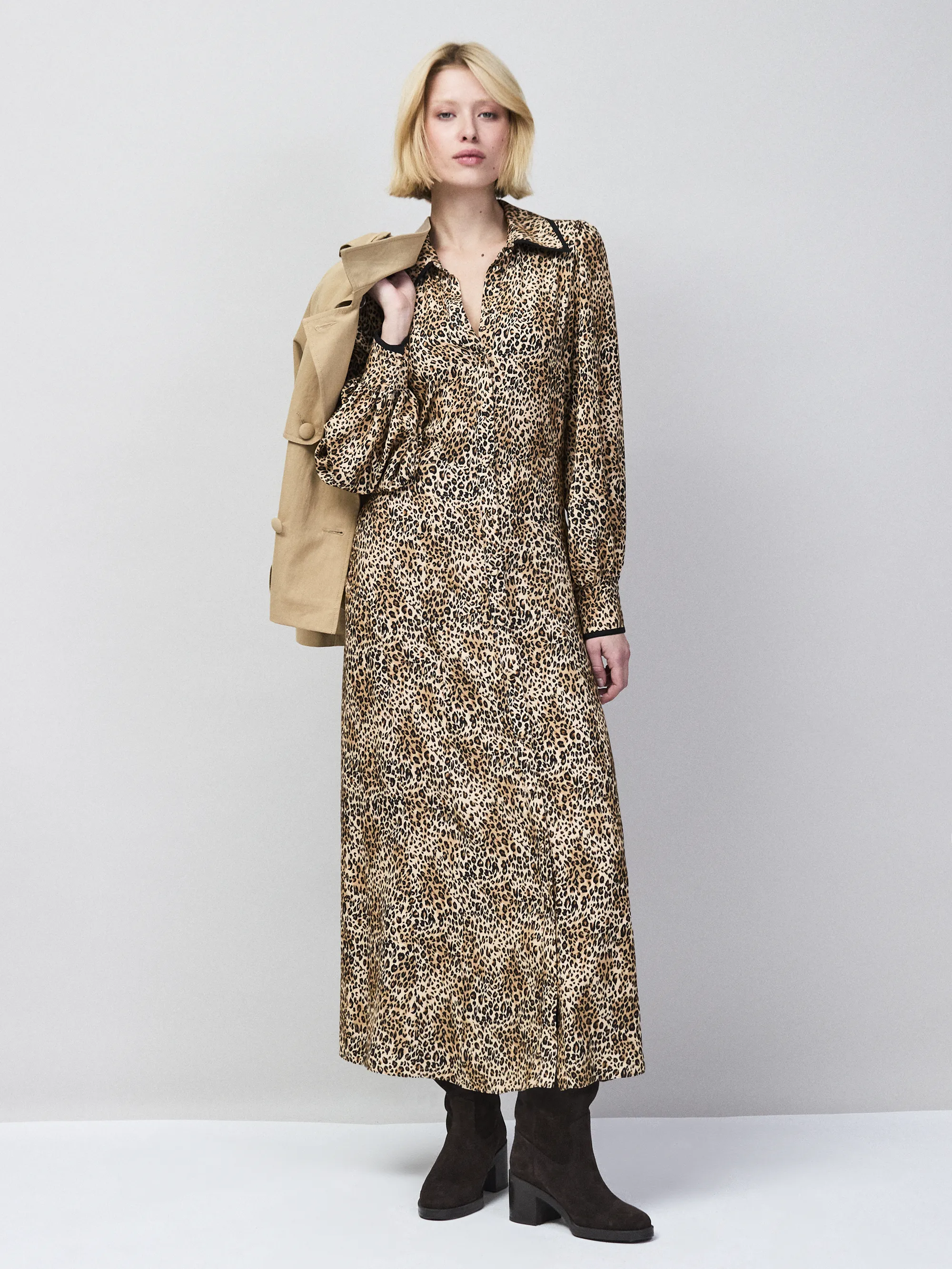 Leopard-Print Shirt Dress - Image 6