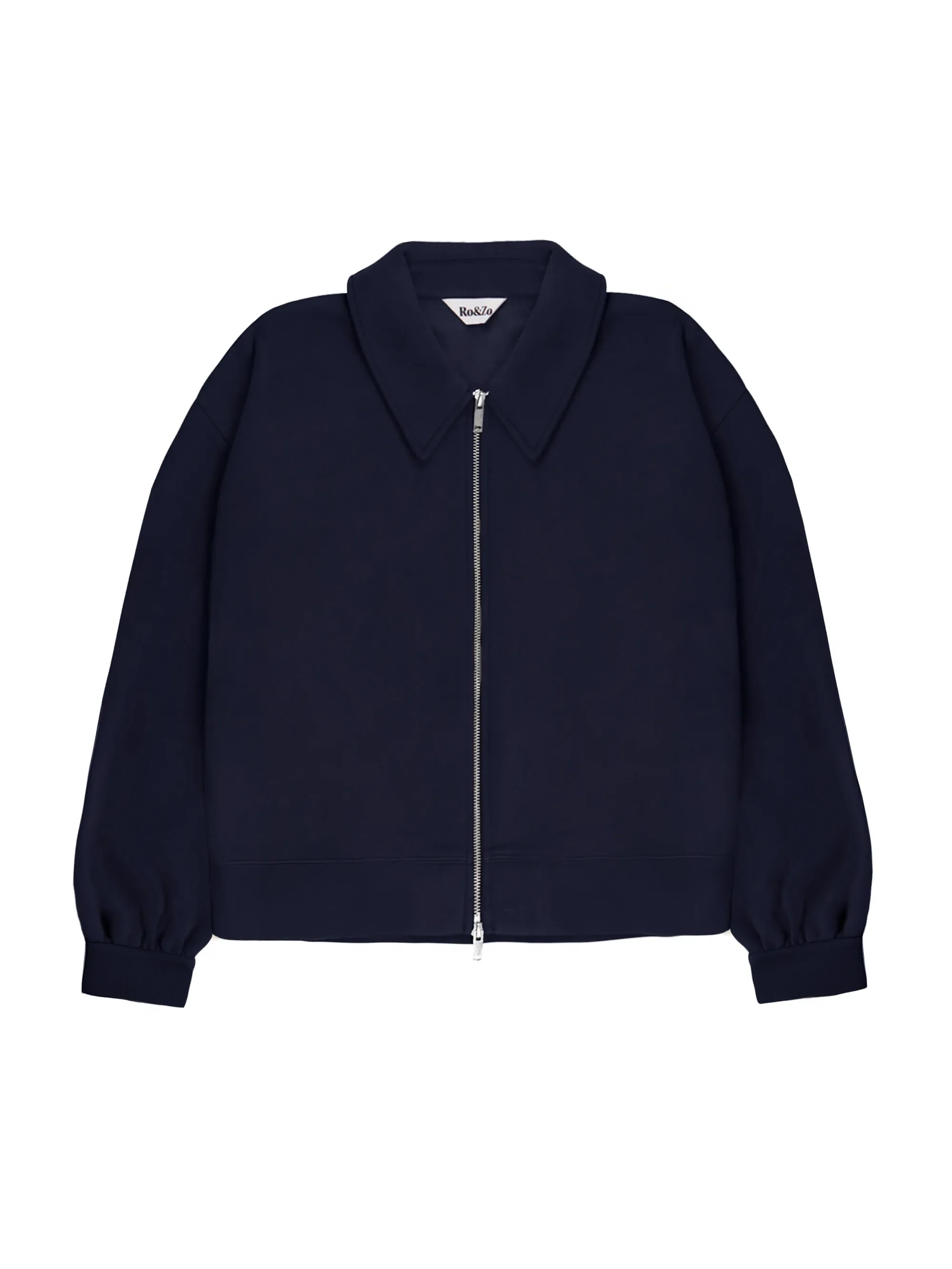 Navy Sweatshirt Bomber Jacket - Image 6