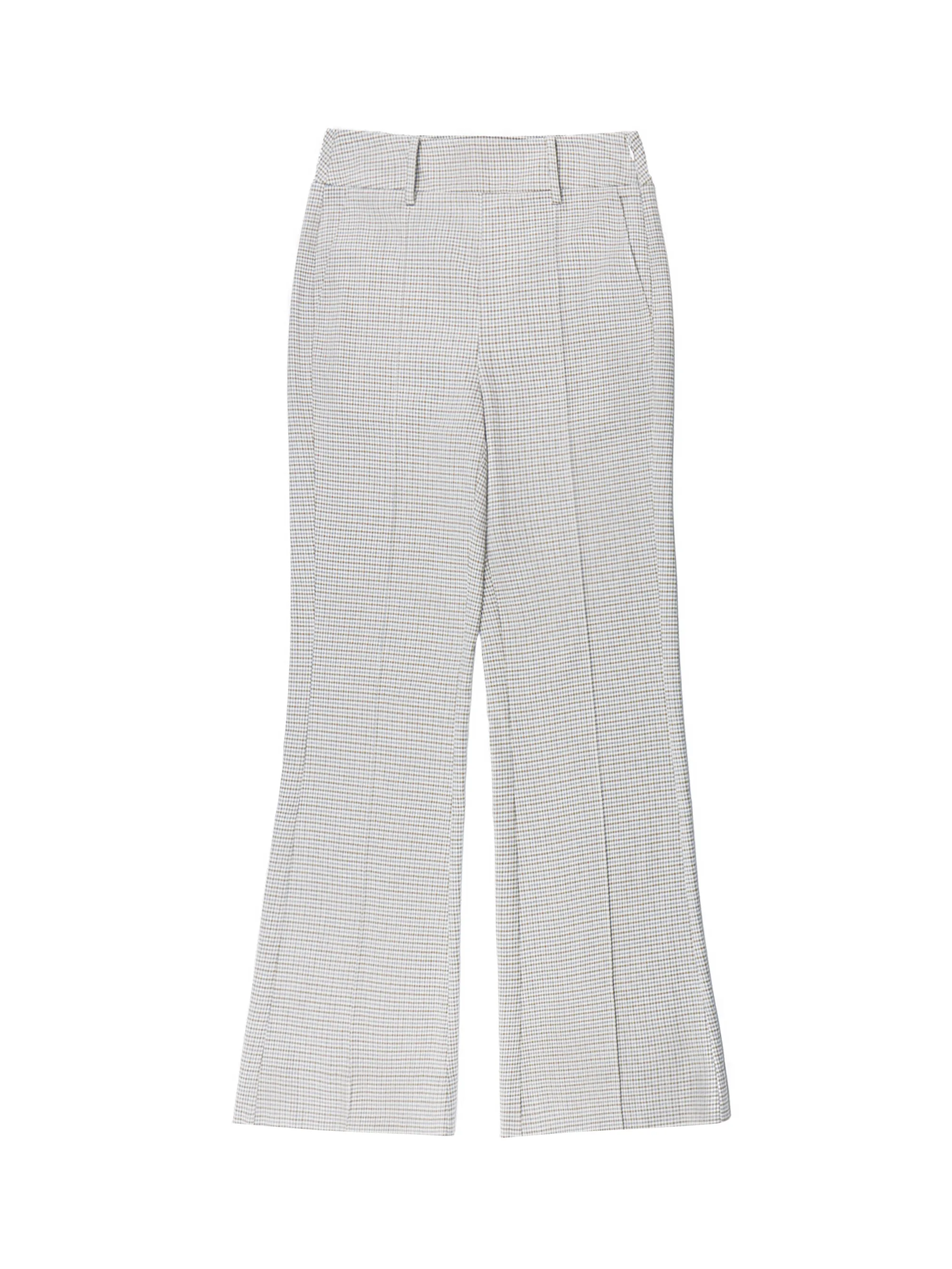 Neutral Check Flare Trousers - Image 9