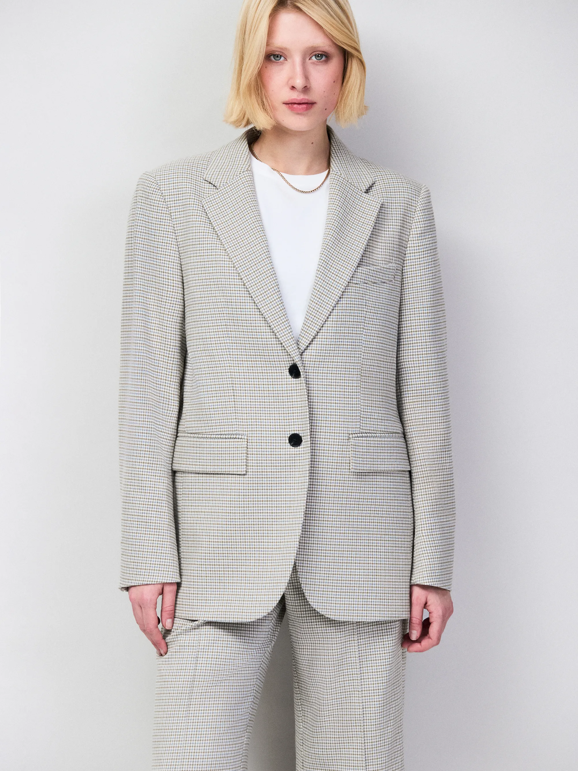Neutral Check Oversized Blazer - Image 5