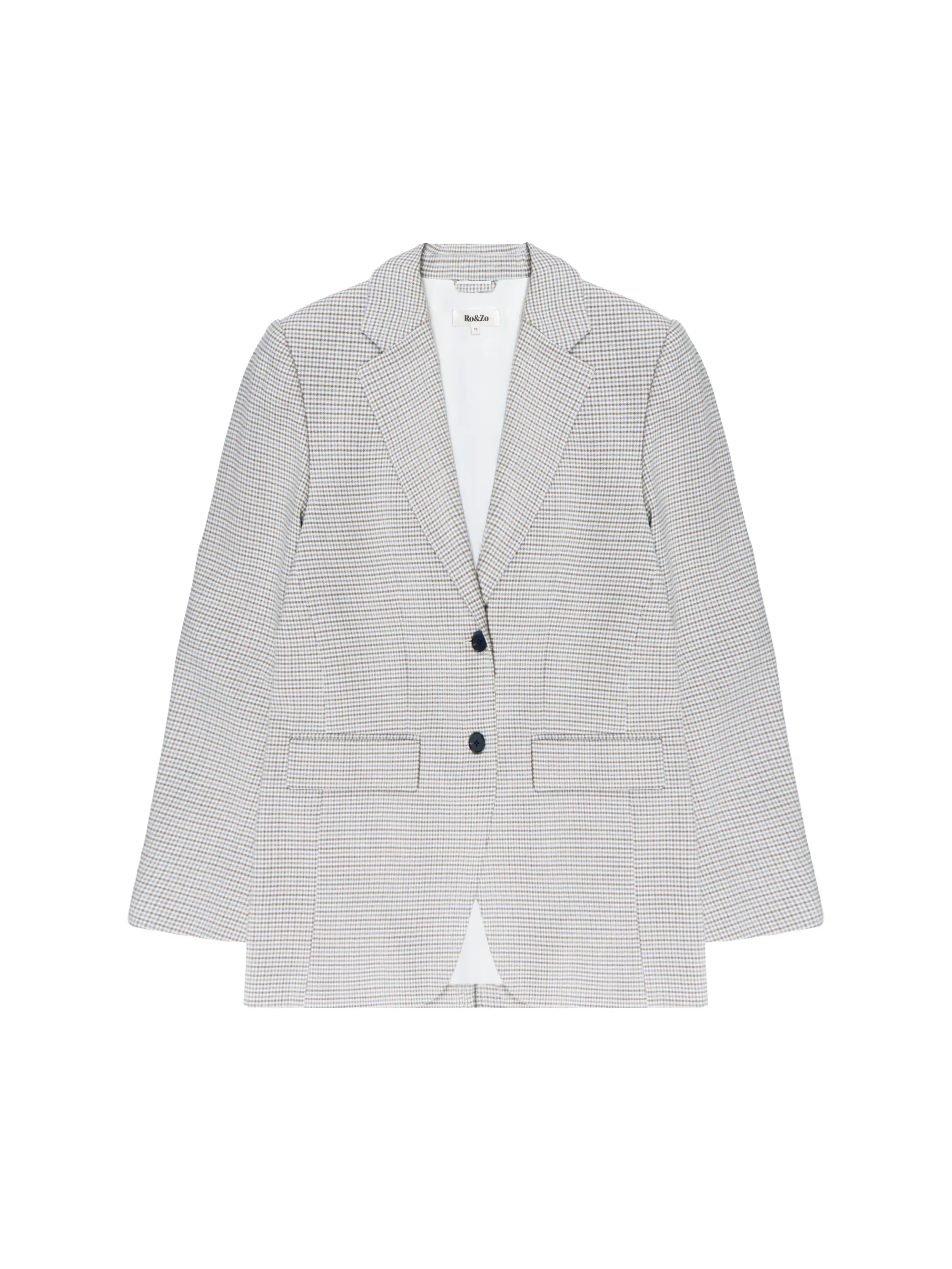 Neutral Check Oversized Blazer - Image 8