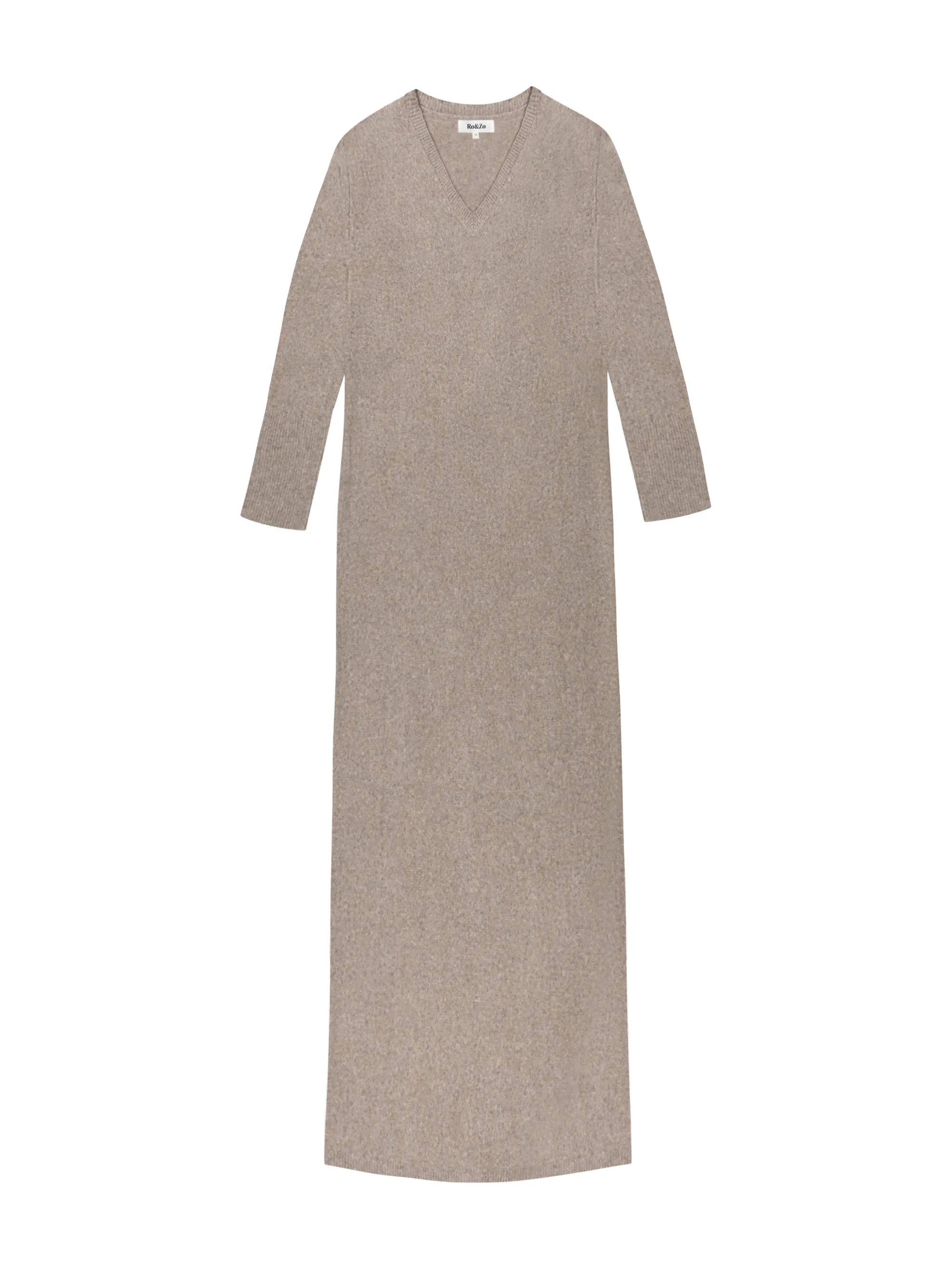 Oatmeal V-Neck Knit Dress - Image 5