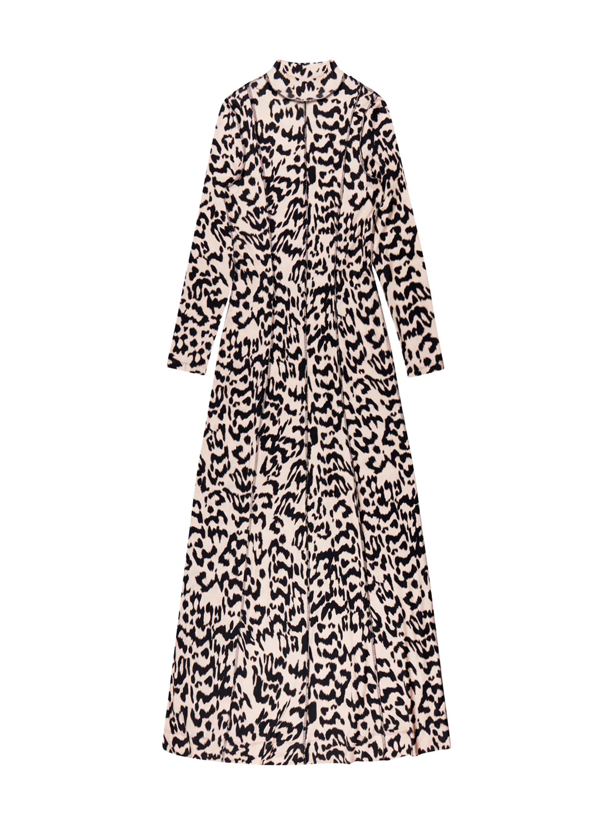 Petite Leopard-Print Jersey Turtleneck Maxi Dress - Image 4