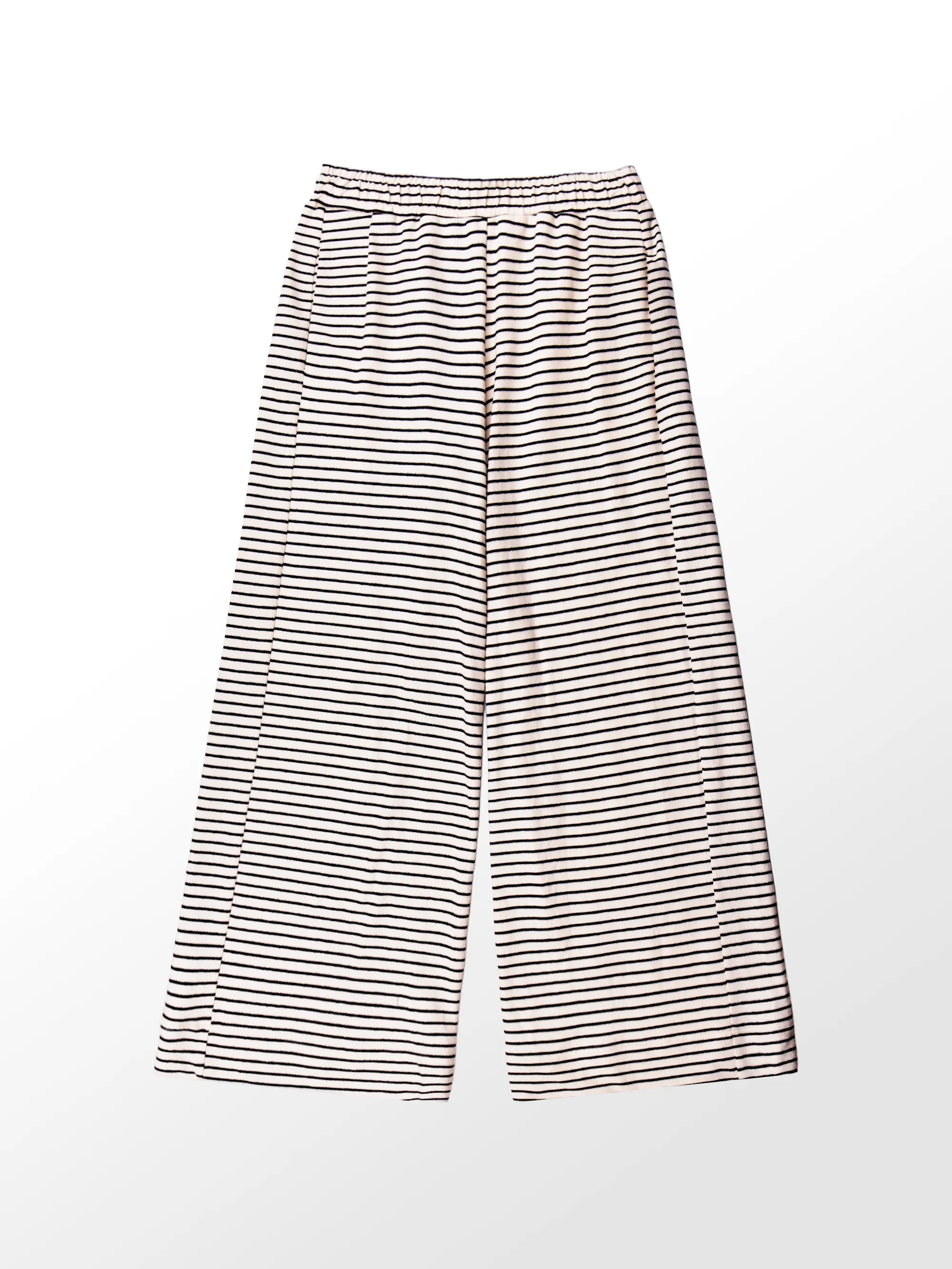 Black and White Stripe Cotton-Jersey Trousers - Image 5