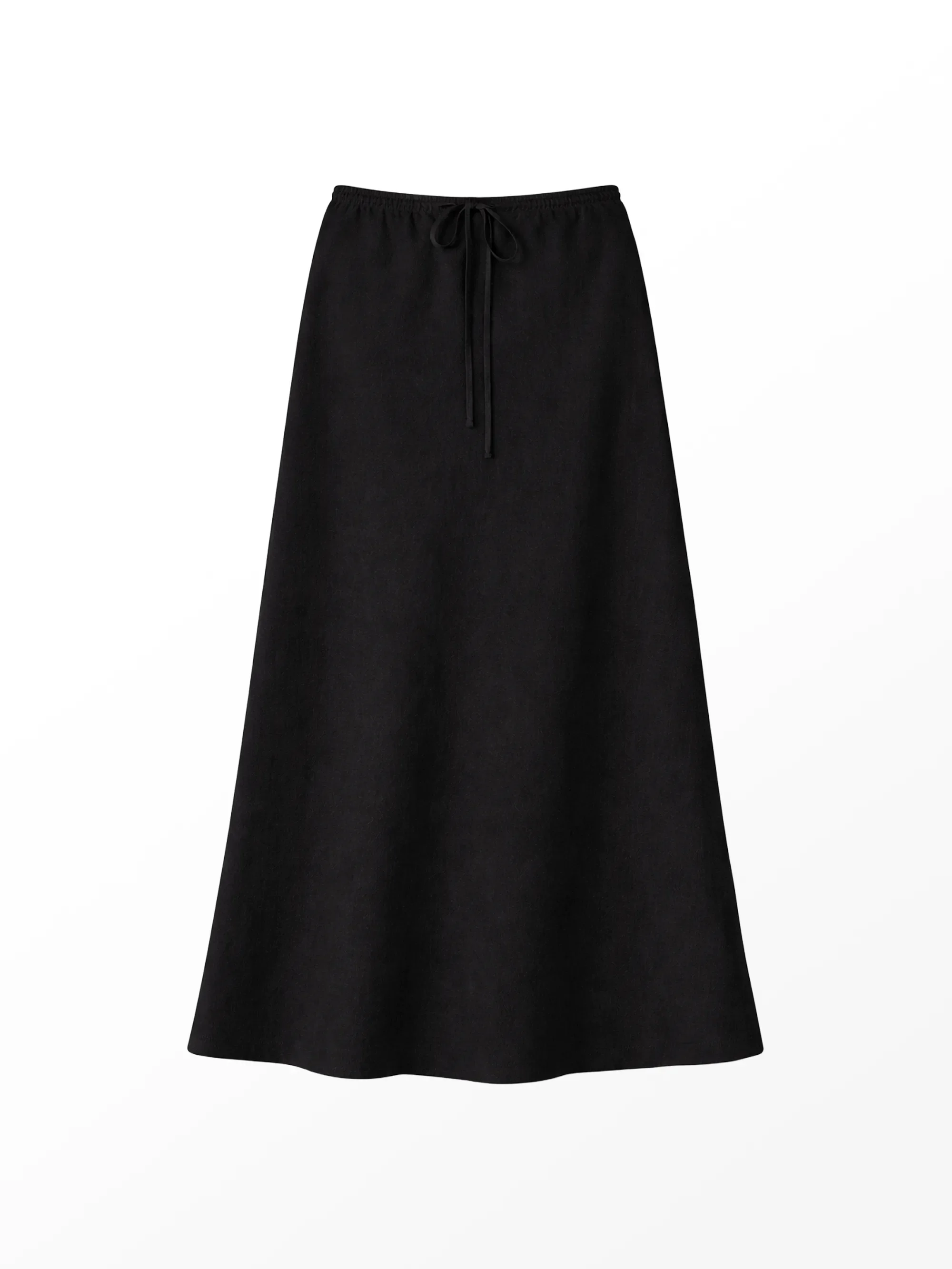 Petite Black Bias Skirt With Linen - Image 5