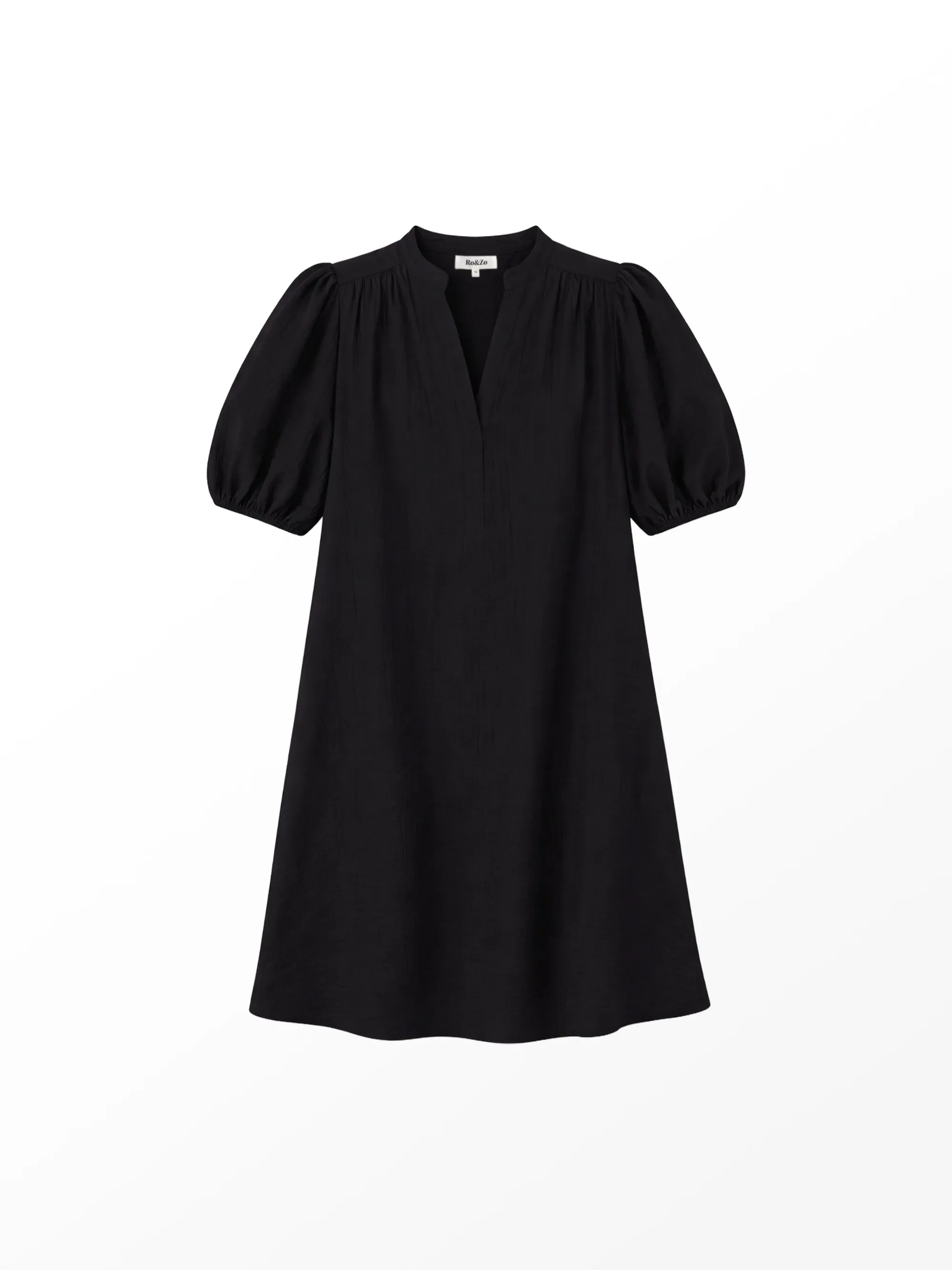 Black Puff Sleeve Short Dress - Image 9