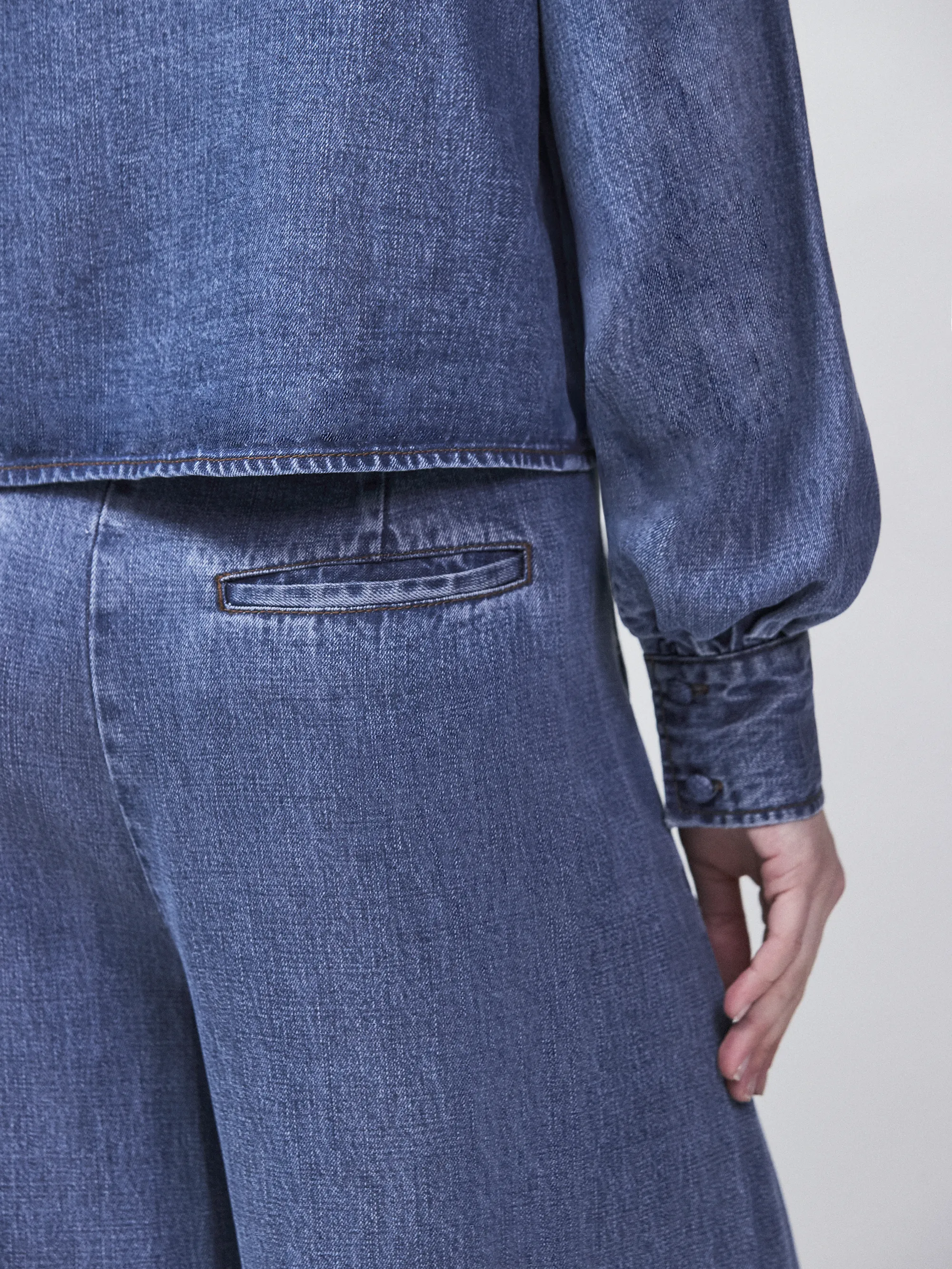 Blue Lyocell Denim Tailored Jeans - Image 3