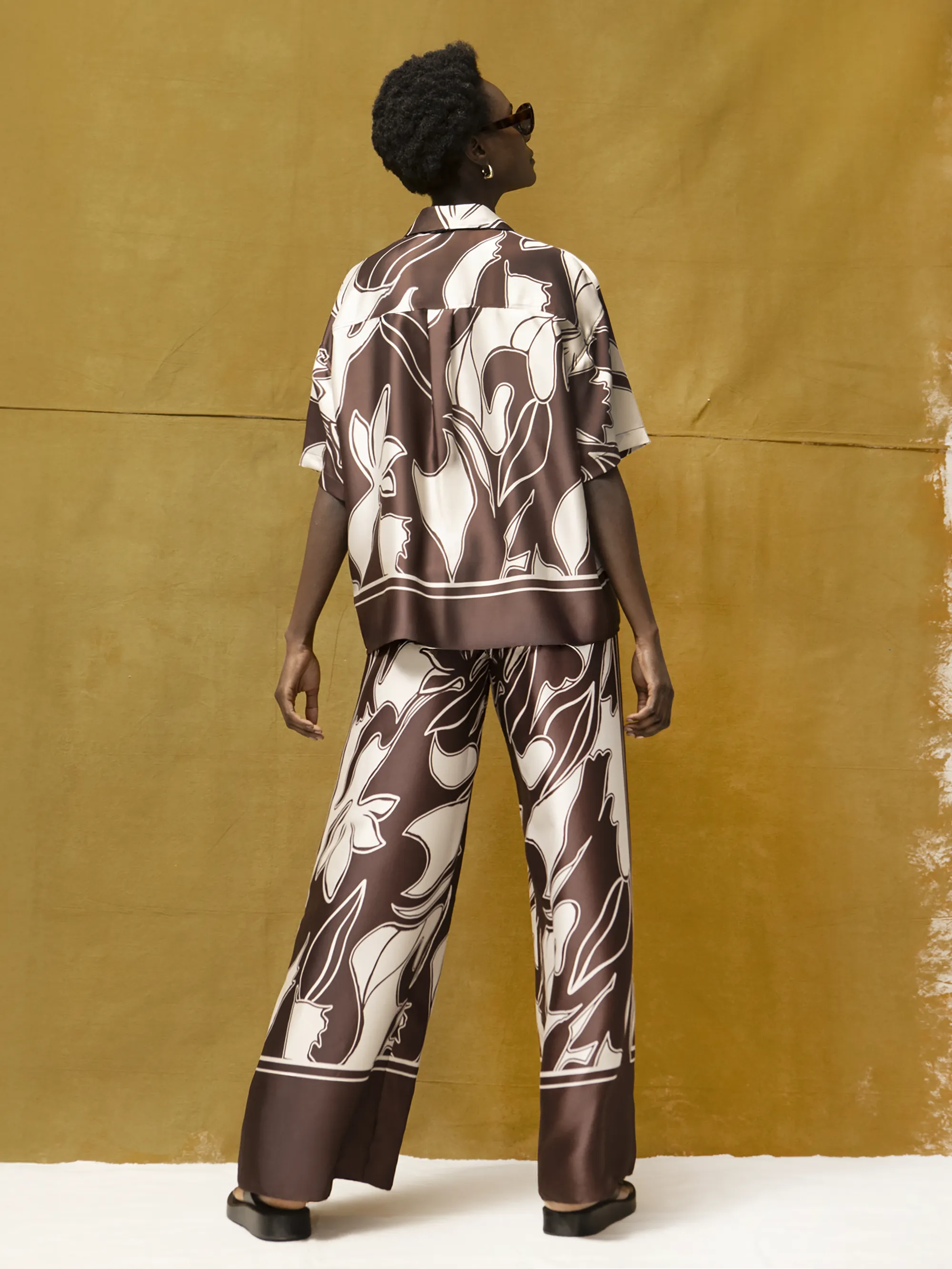 Brown Swirl Border Print Trouser - Image 5