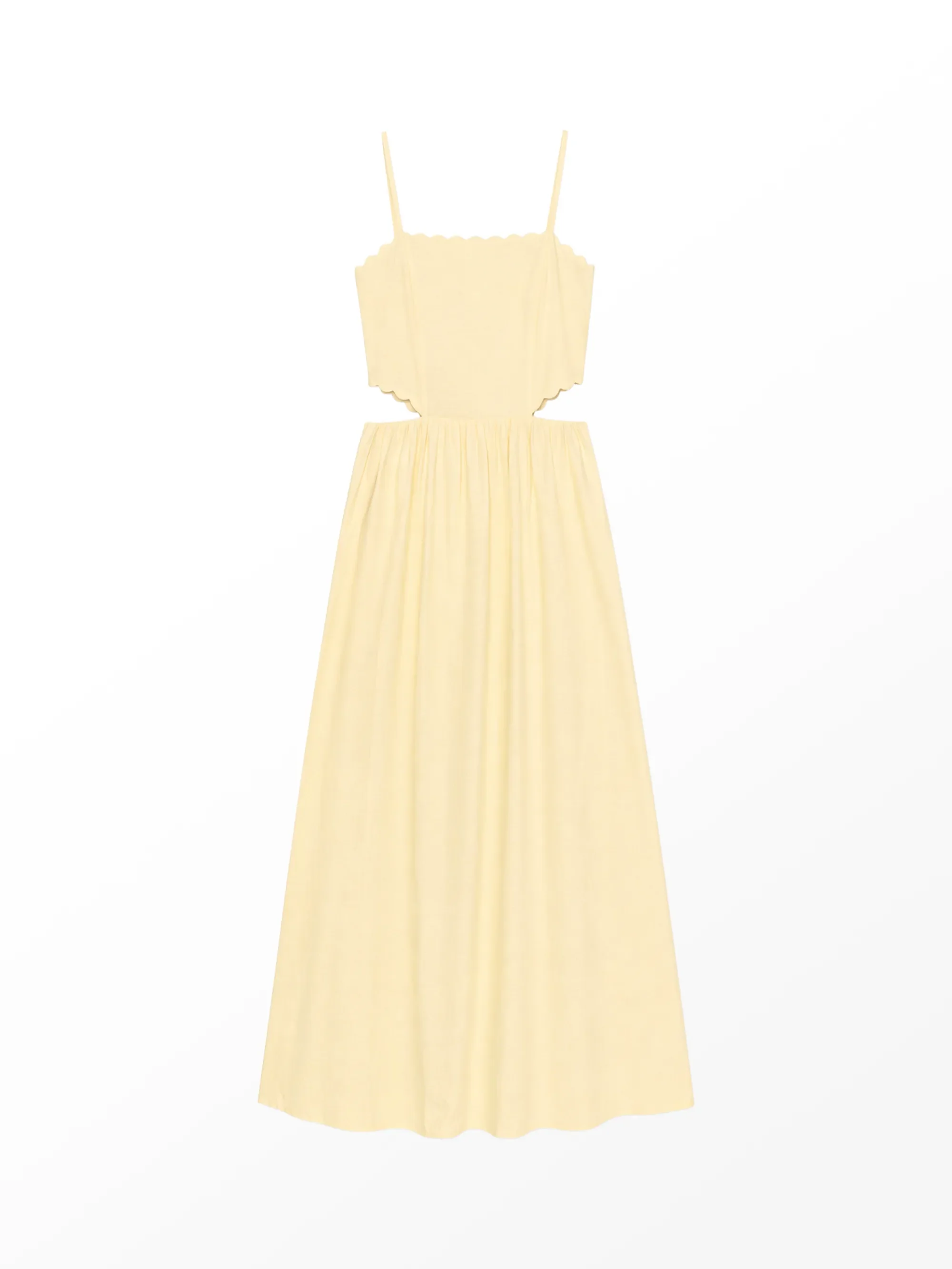 Petite Buttermilk Linen-Blend Scalloped Cut-Out Dress - Image 8