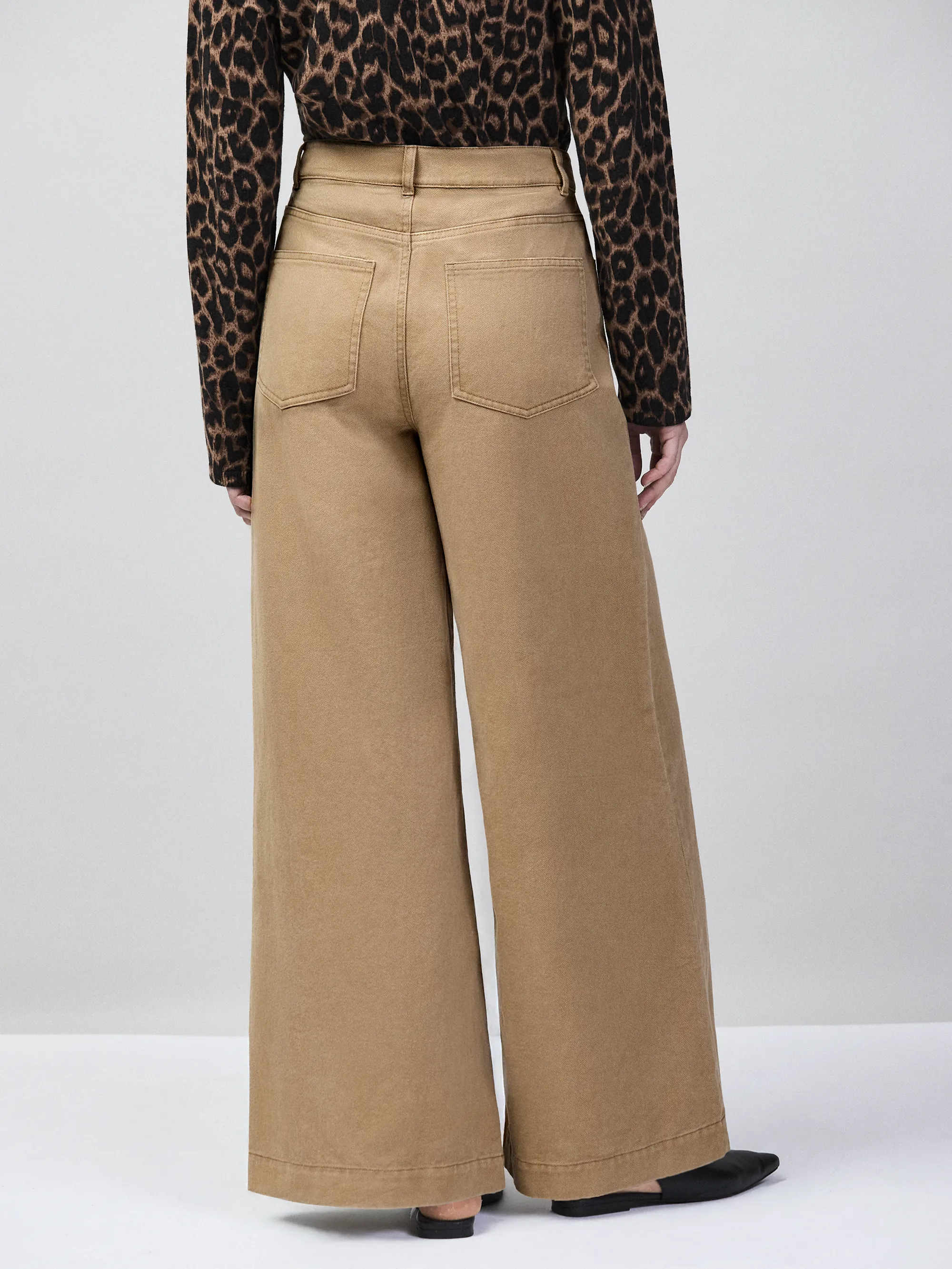 Camel Wide Leg Jeans - Image 4