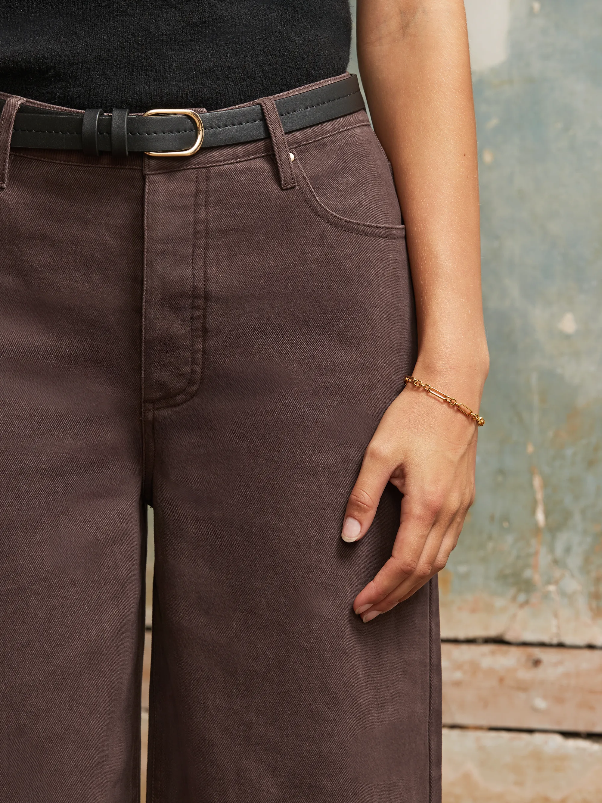 Chocolate High-Rise Wide-Leg Jeans - Image 3