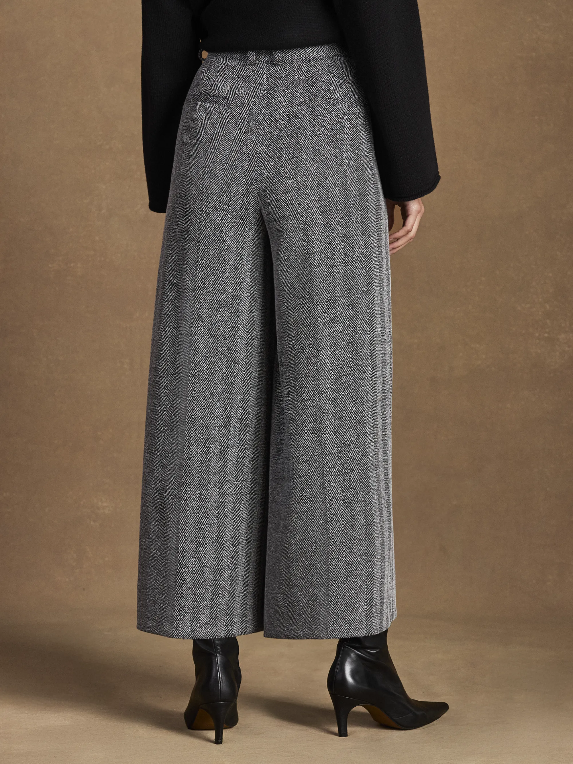 Grey Herringbone Culottes - Image 6