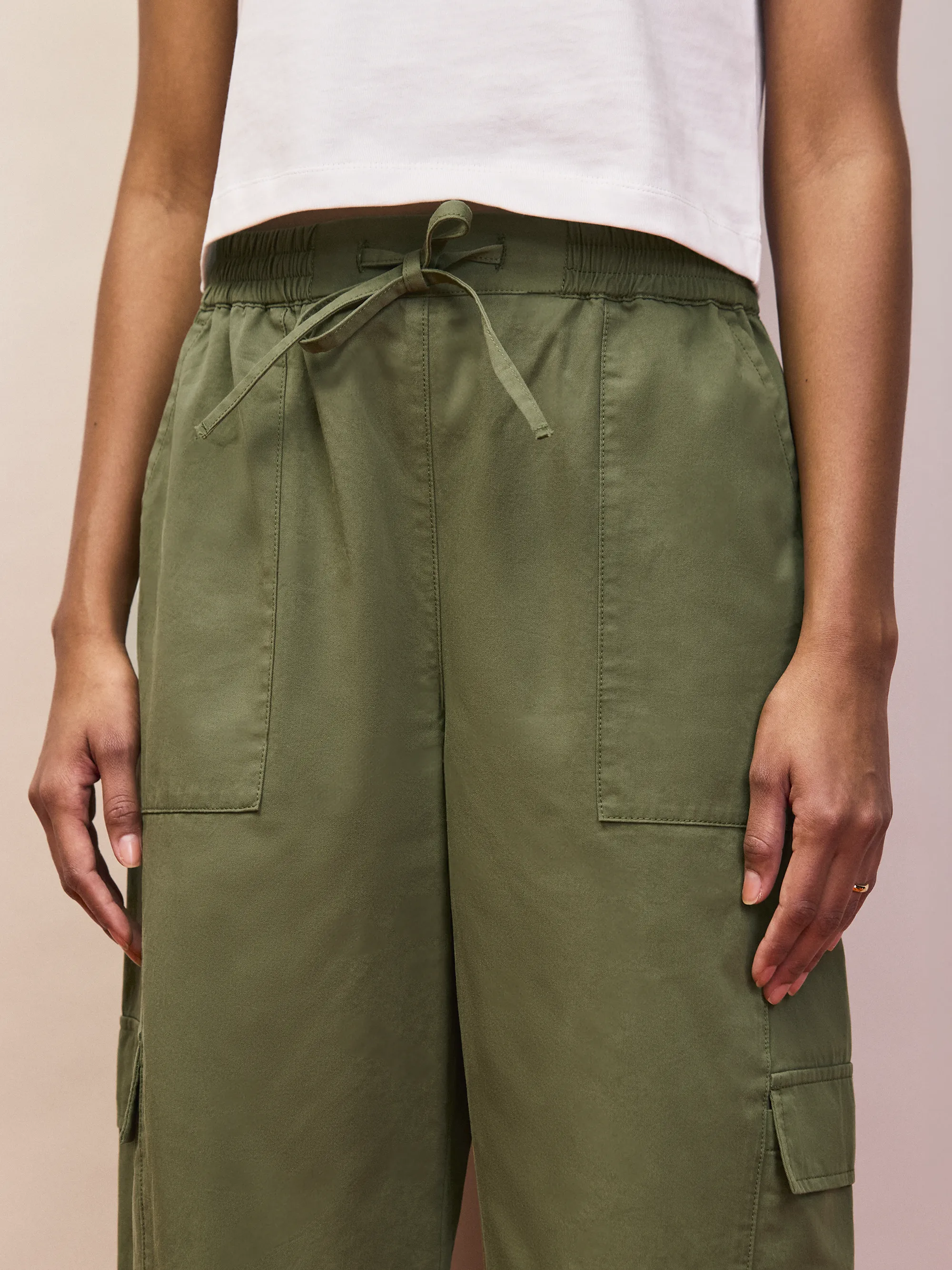 Khaki Cargo Pocket Trousers - Image 4