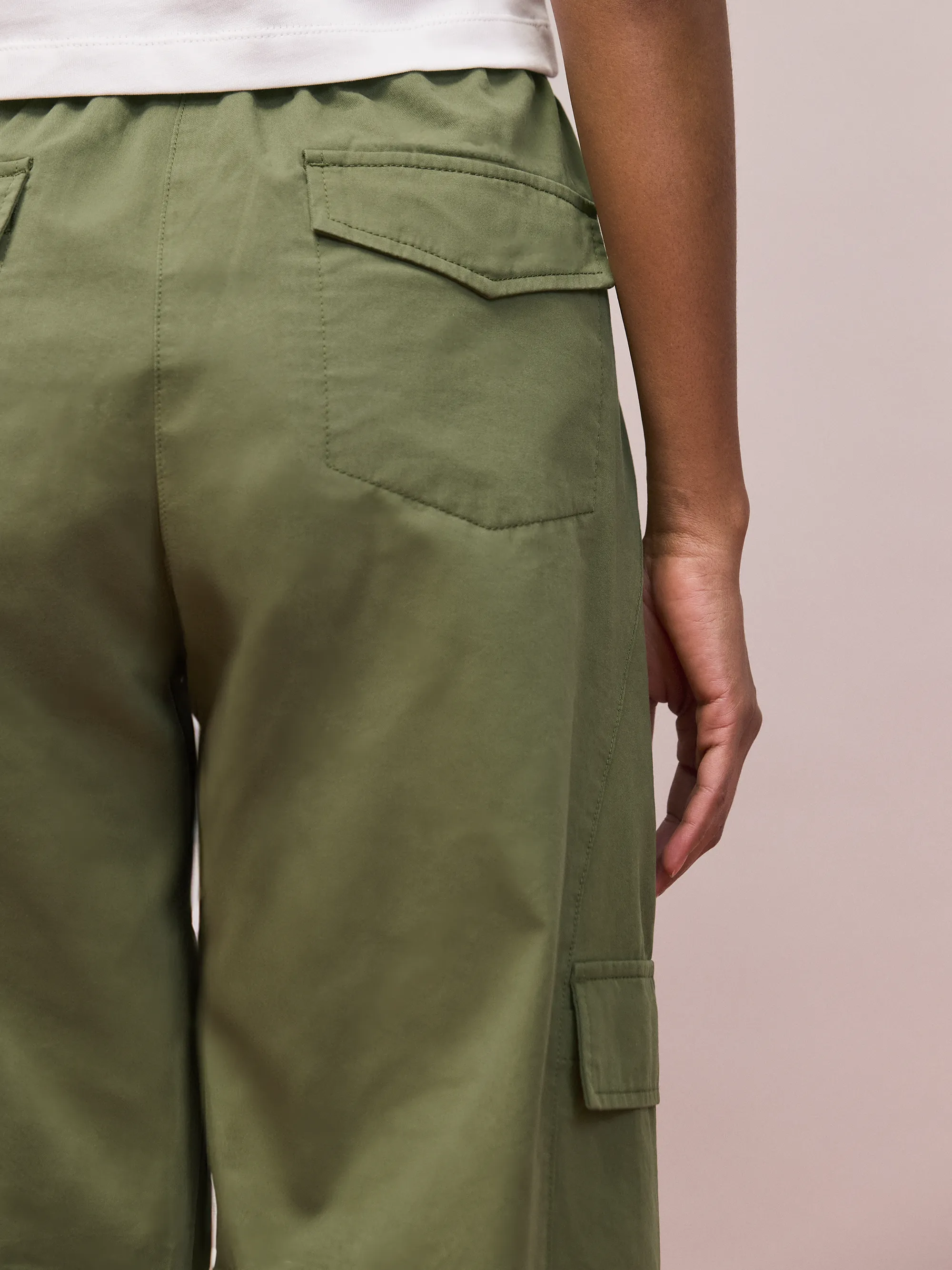 Khaki Cargo Pocket Trousers - Image 5