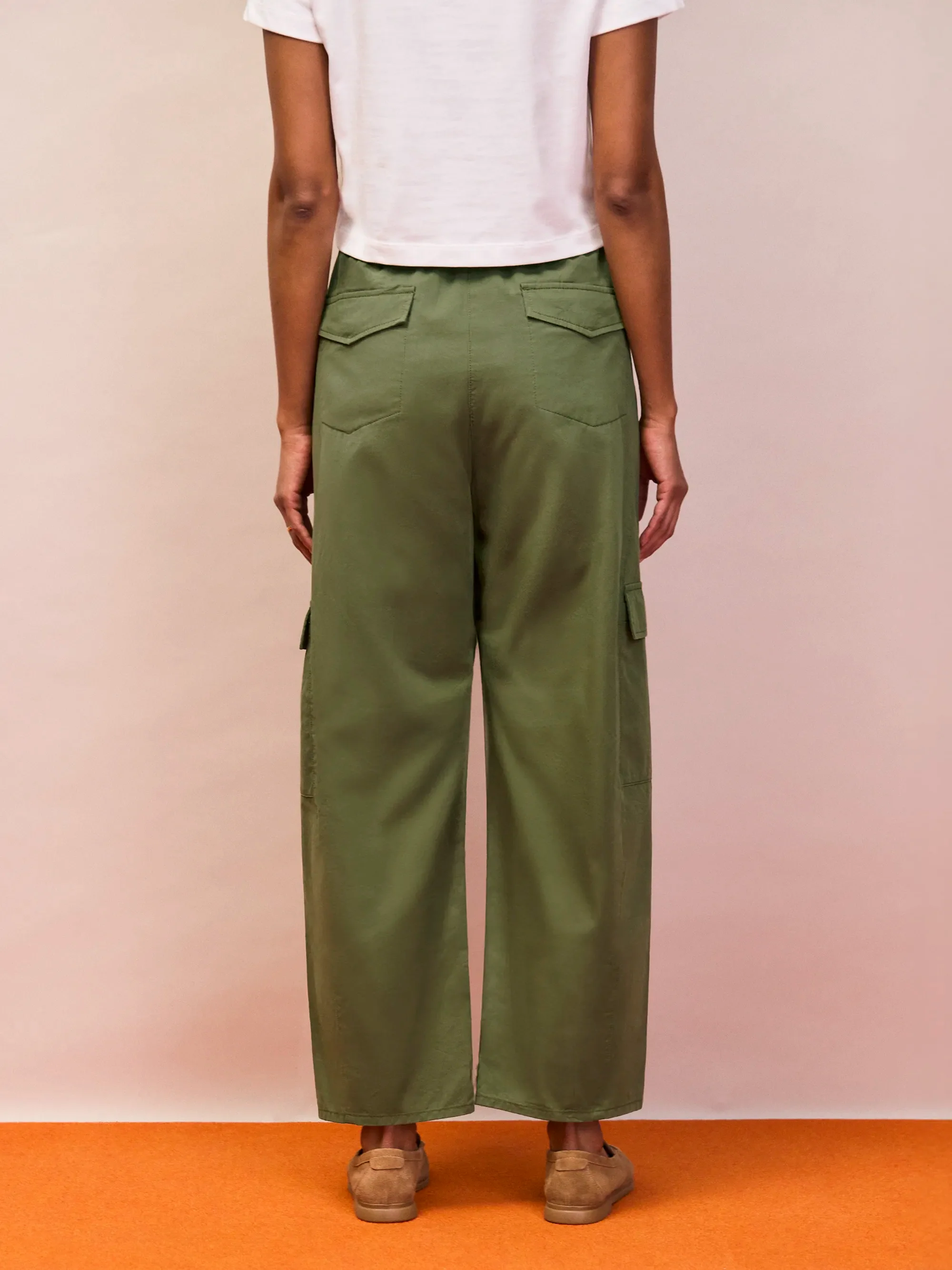 Khaki Cargo Pocket Trousers - Image 6