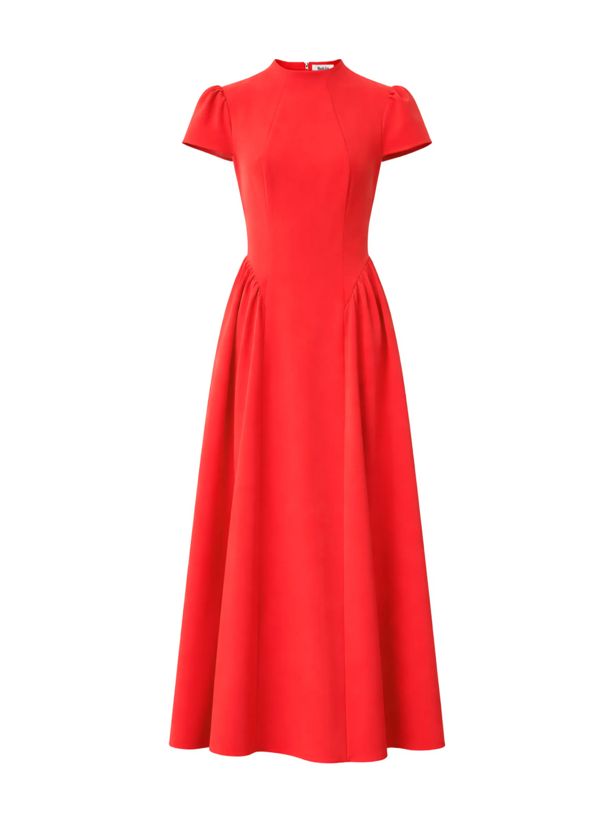 Mariam Red Cap Sleeve Maxi Dress - Image 5