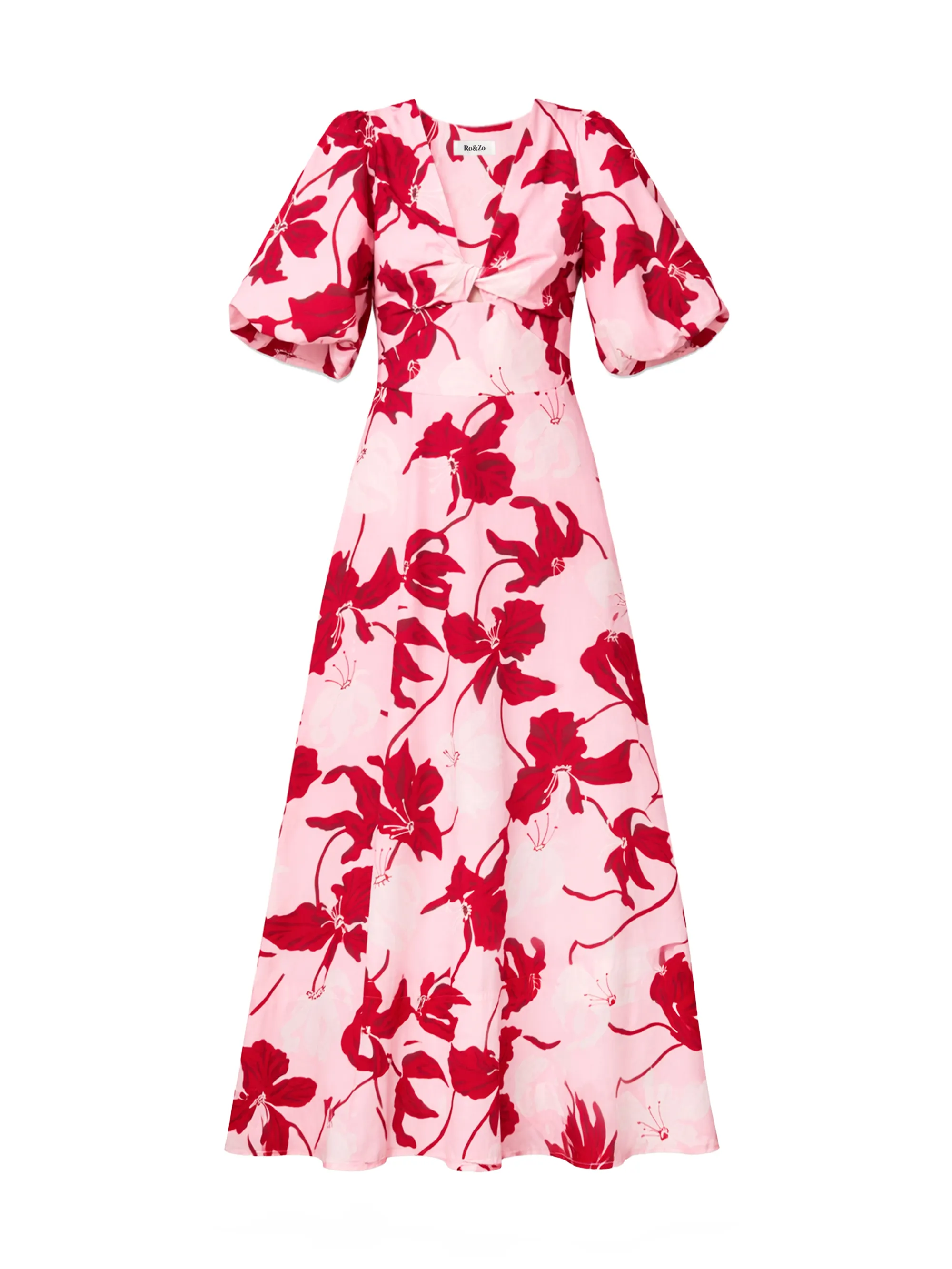 Mina Red And Pink Floral Dress - Image 4