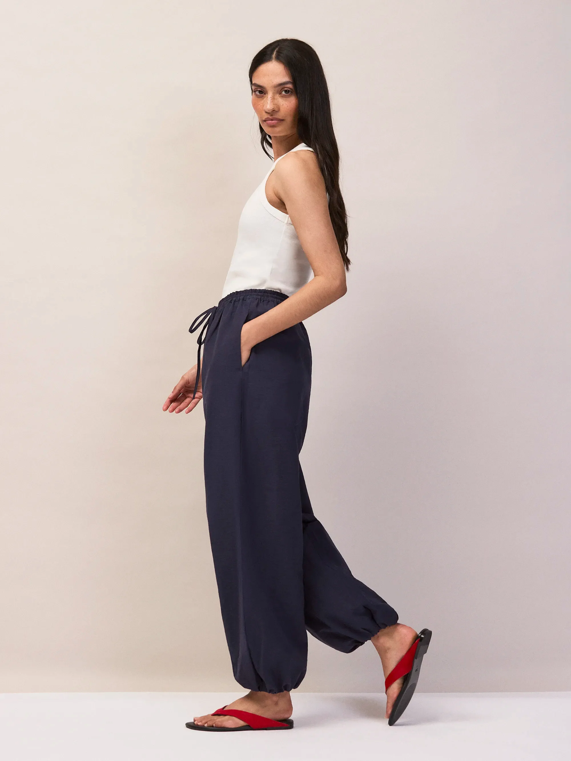 Navy Balloon Trousers - Image 3
