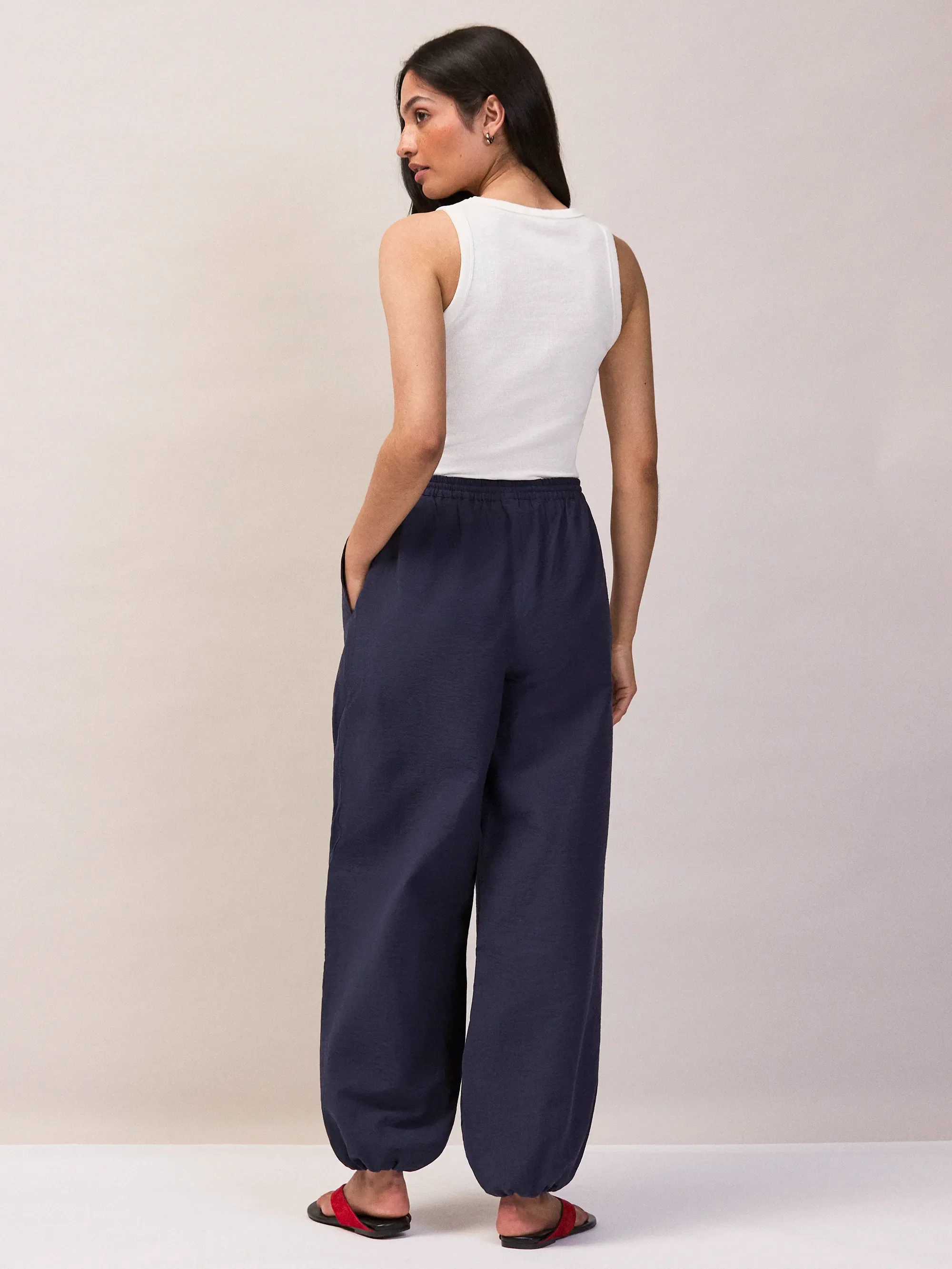 Navy Balloon Trousers - Image 5