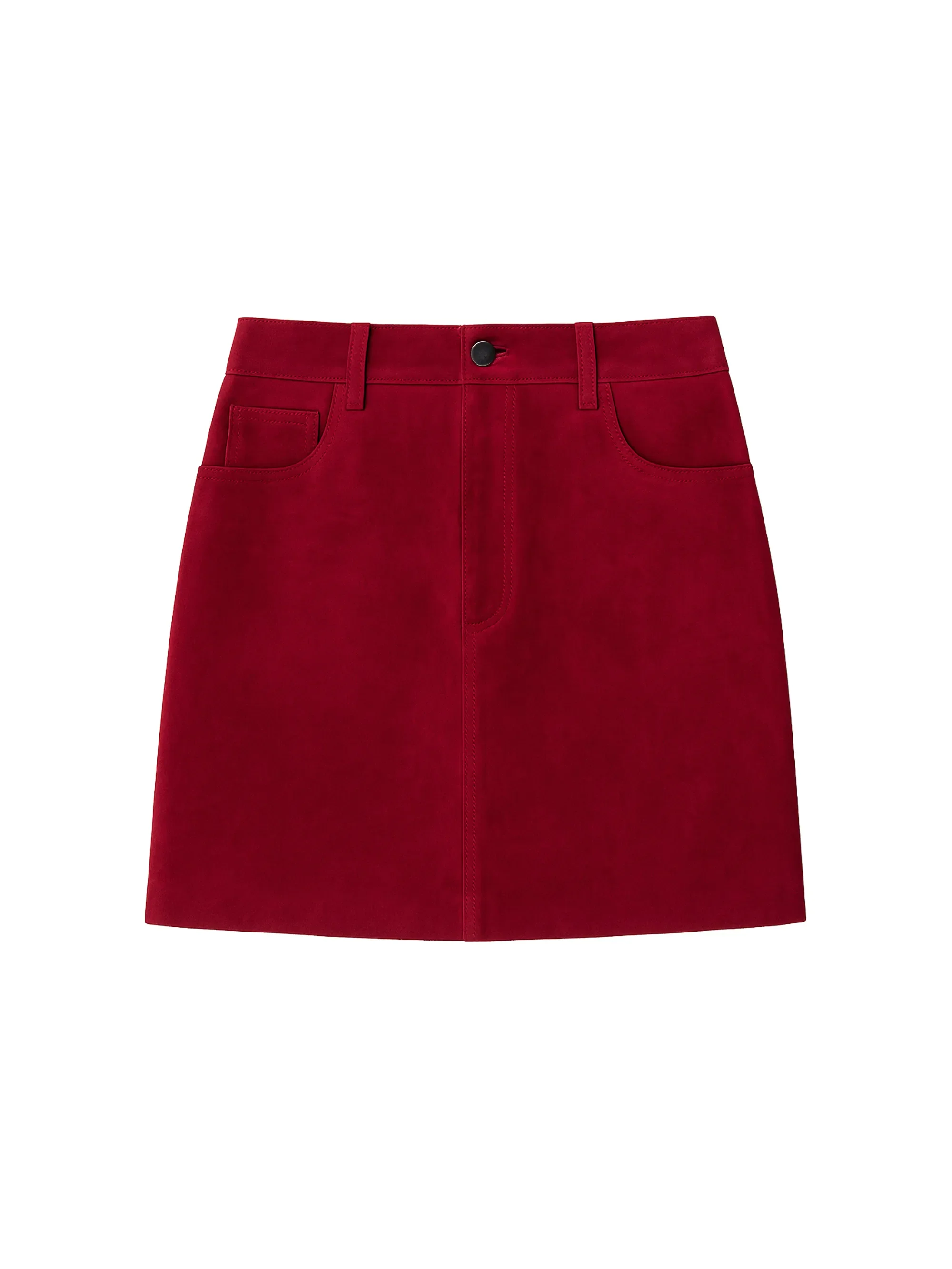 Red Suede Mini Skirt - Image 7