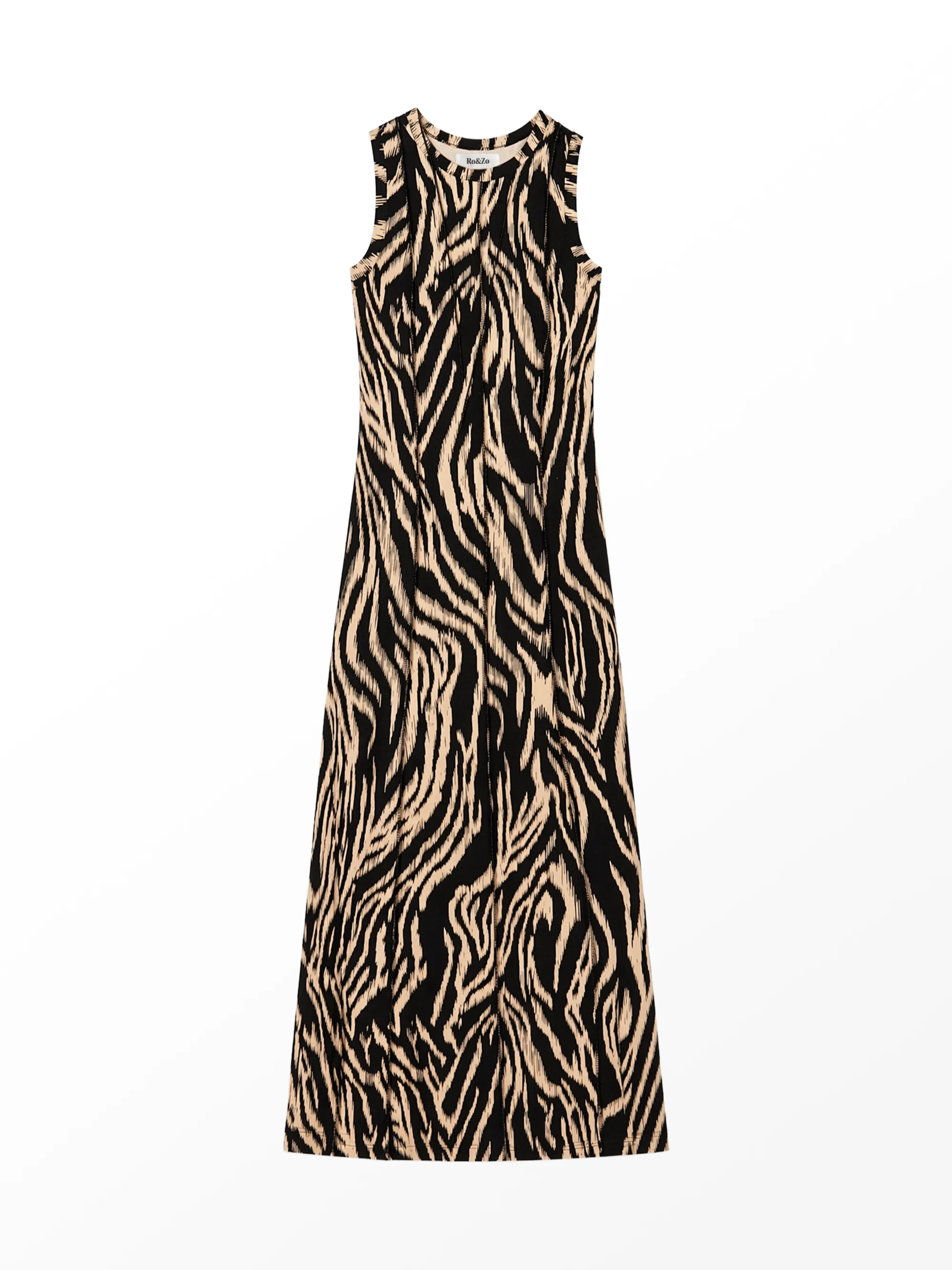 Petite Zebra Print Seam Detail Jersey Dress - Image 5